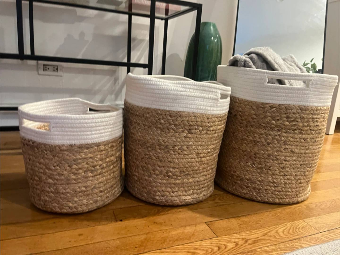 Woven Storage Baskets - Set of 3