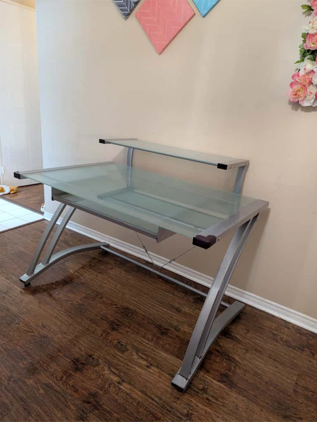 Glass Top Computer Desk ( 110 cm (length) × 76 cm (width) - photo 3