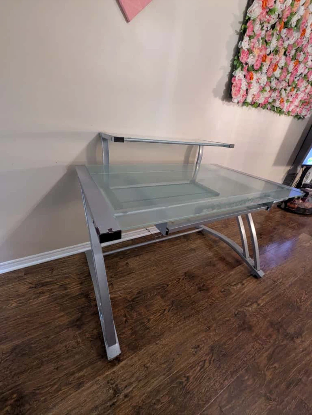 Glass Top Computer Desk ( 110 cm (length) × 76 cm (width)