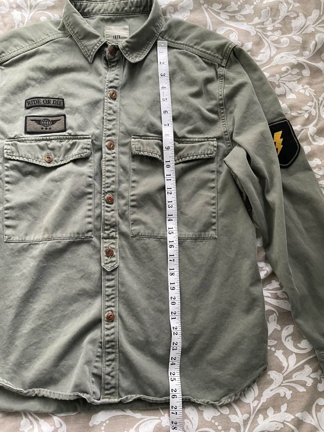 Vintage military style Button-Up Shirt image indicator(3)