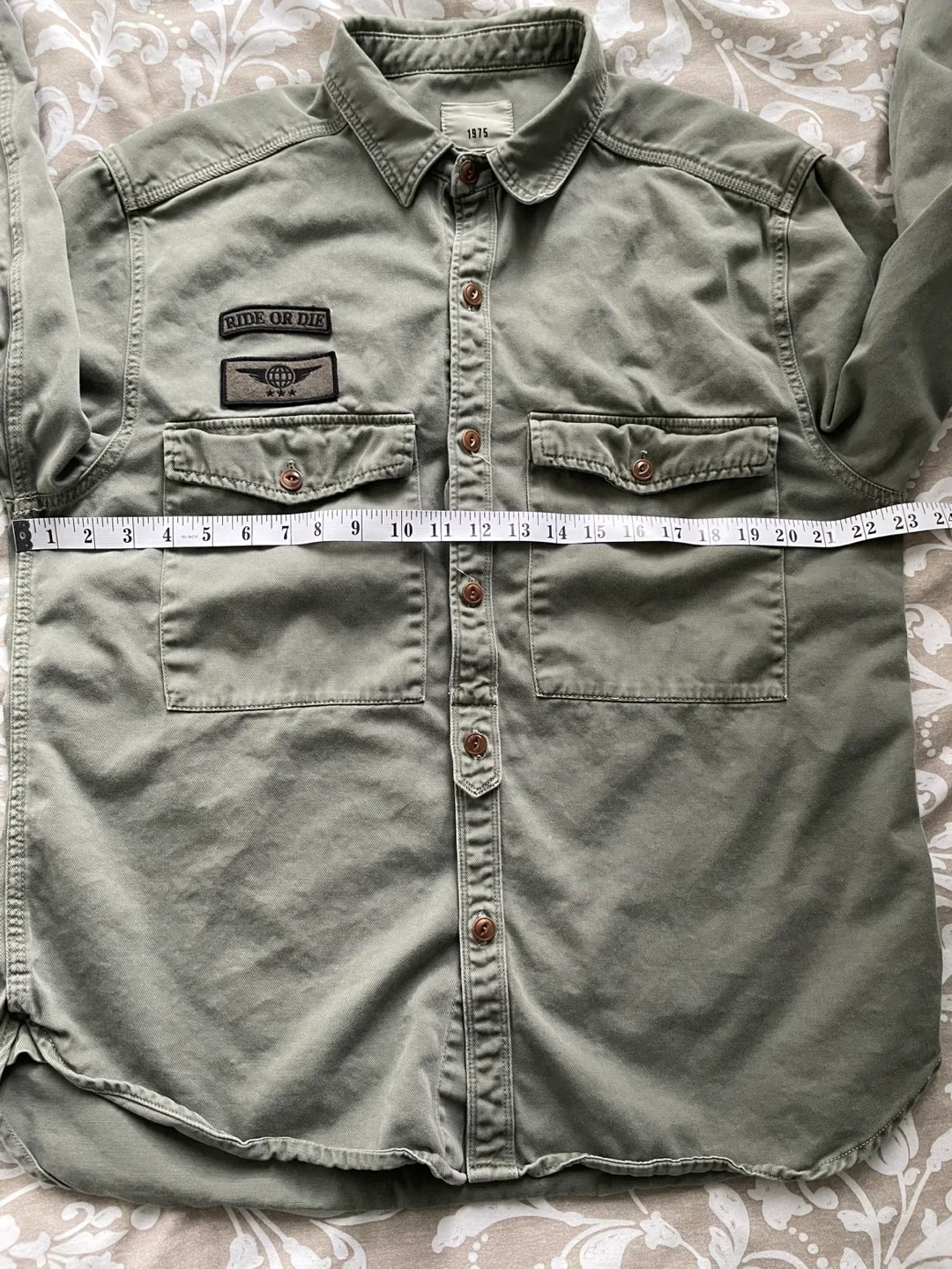 Vintage military style Button-Up Shirt image indicator(4)