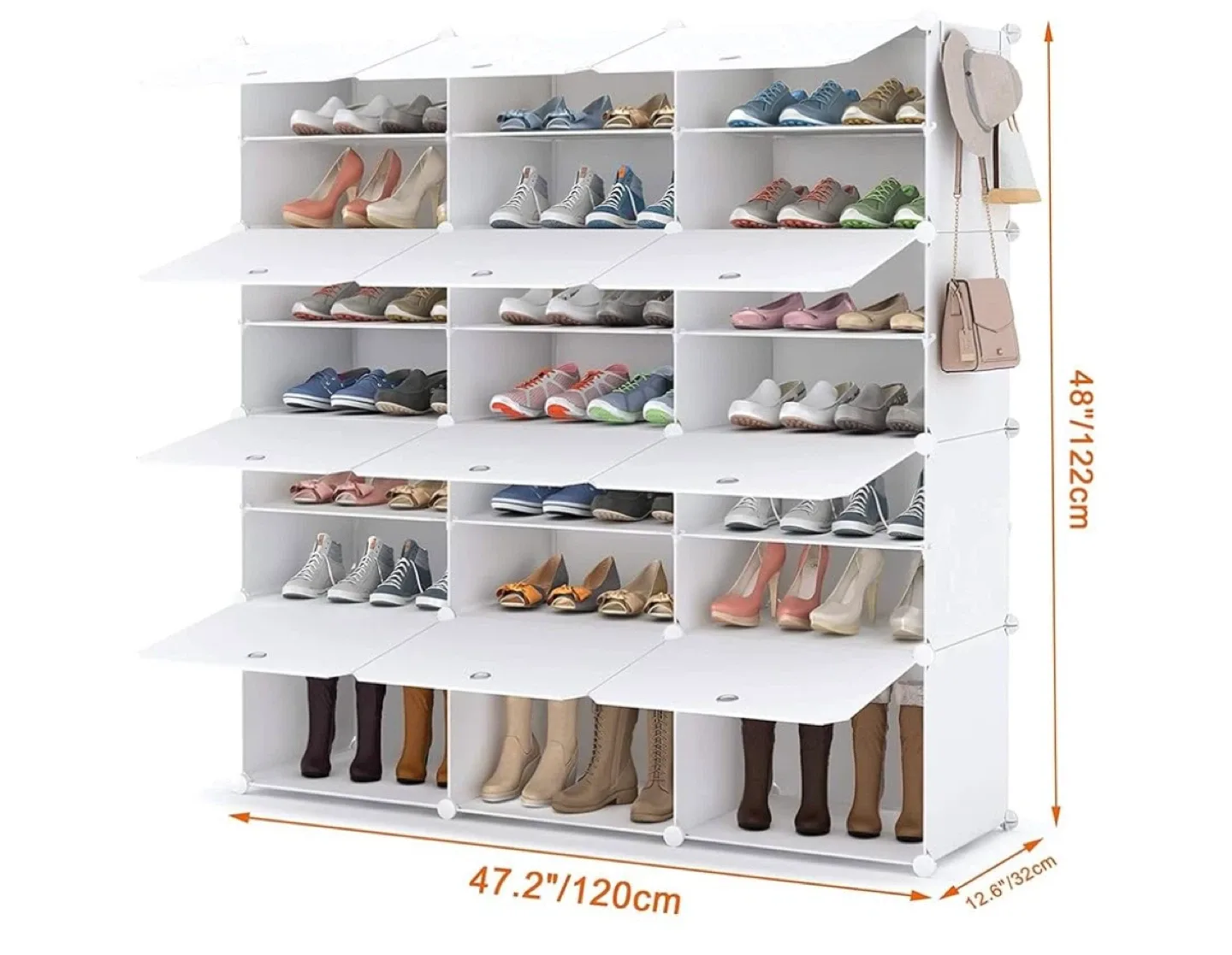 White Shoe Rack Organizer - Holds Many Pairs! image indicator(3)