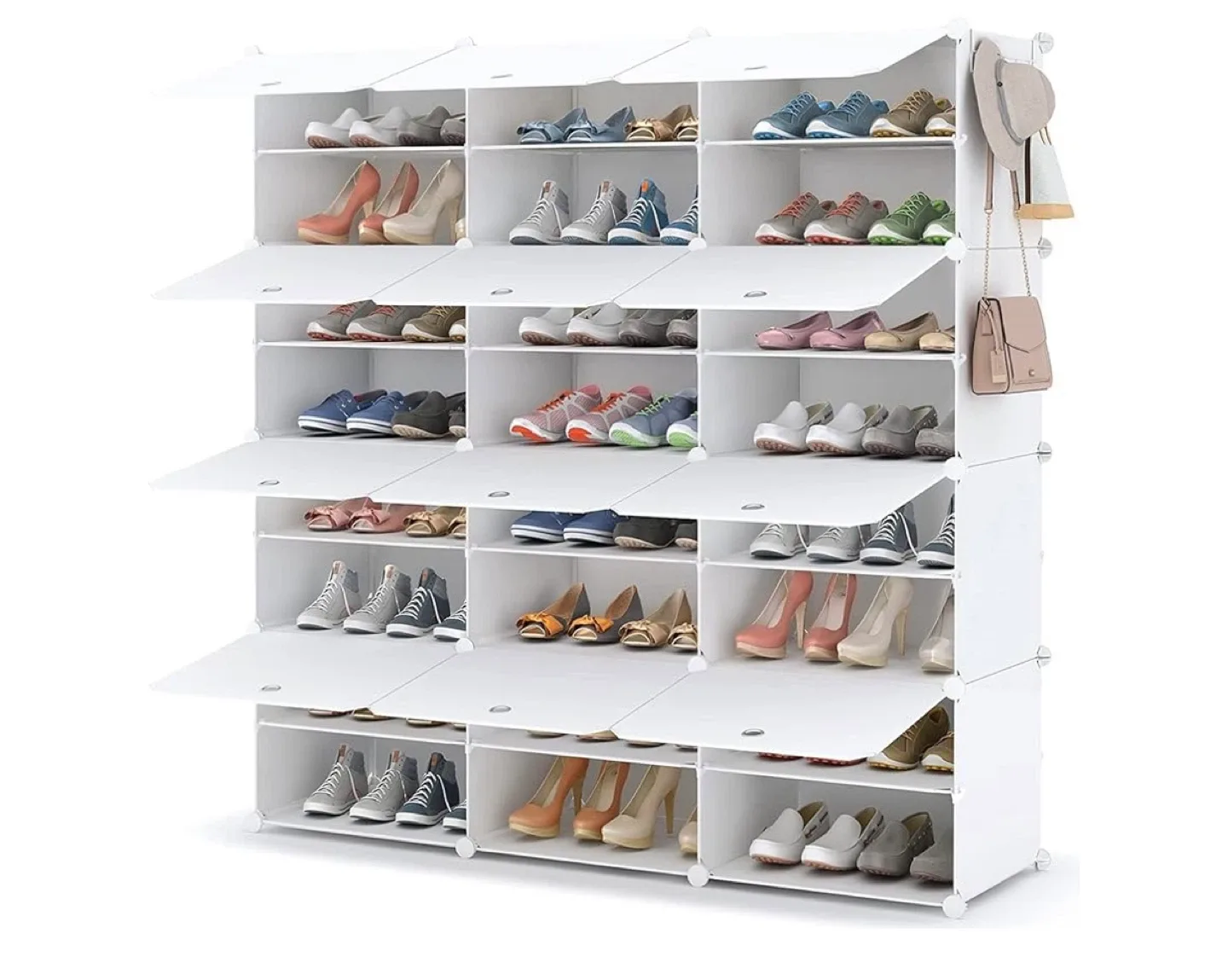 White Shoe Rack Organizer - Holds Many Pairs! image indicator(2)