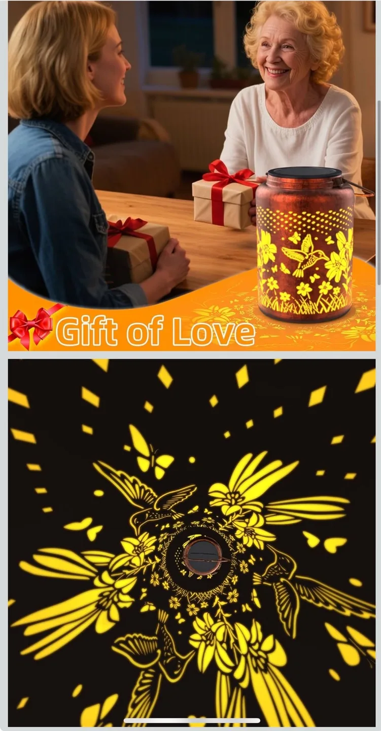 Hummingbird Solar Lantern - Outdoor Garden Decor image indicator(3)