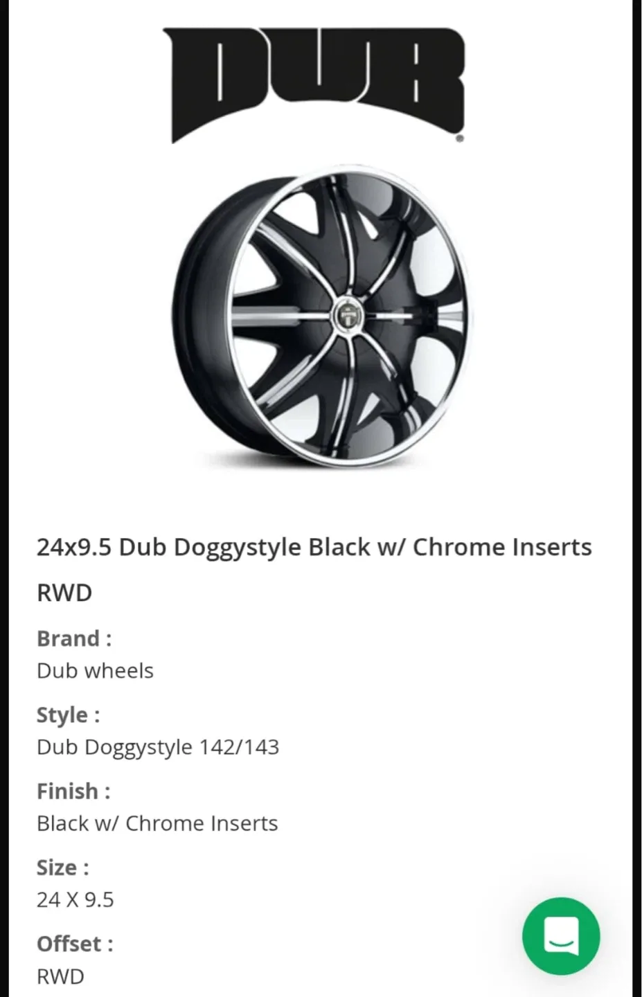Dub Doggystyle 24x9.5 Wheels Black w/ Chrome Inserts image indicator(2)