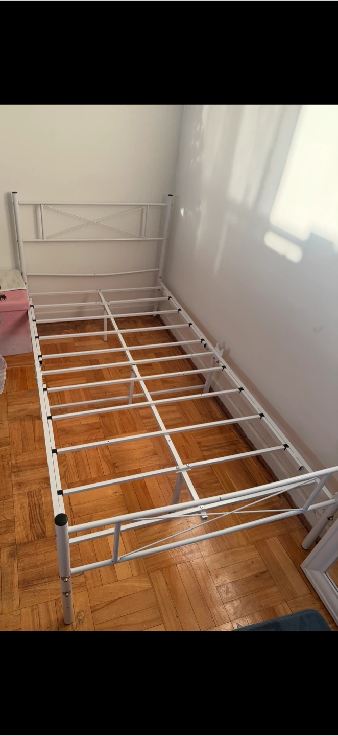 White Metal Twin Bed Frame