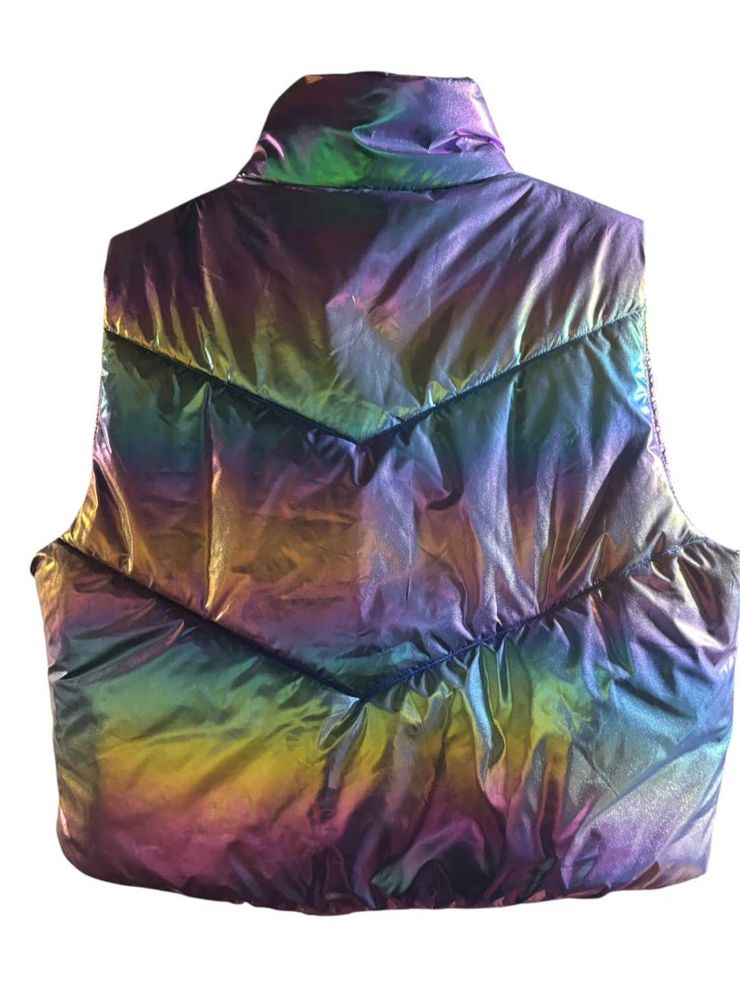 Almost Famous Iridescent Puffer Vest - Size L - photo 2