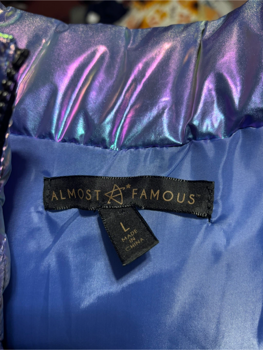 Almost Famous Iridescent Puffer Vest - Size L - photo 3