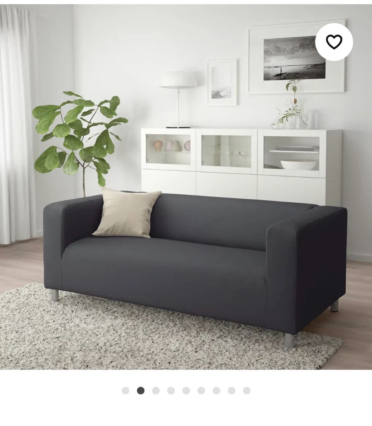IKEA Grey-cover Sofa KLIPPAN Loveseat, Vissle gray image indicator(2)