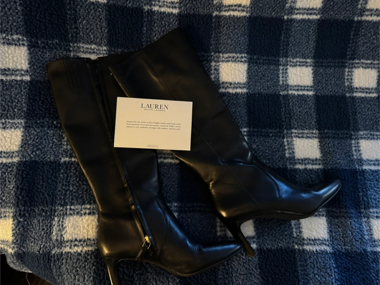 Ralph Lauren Black Leather Riding Boots