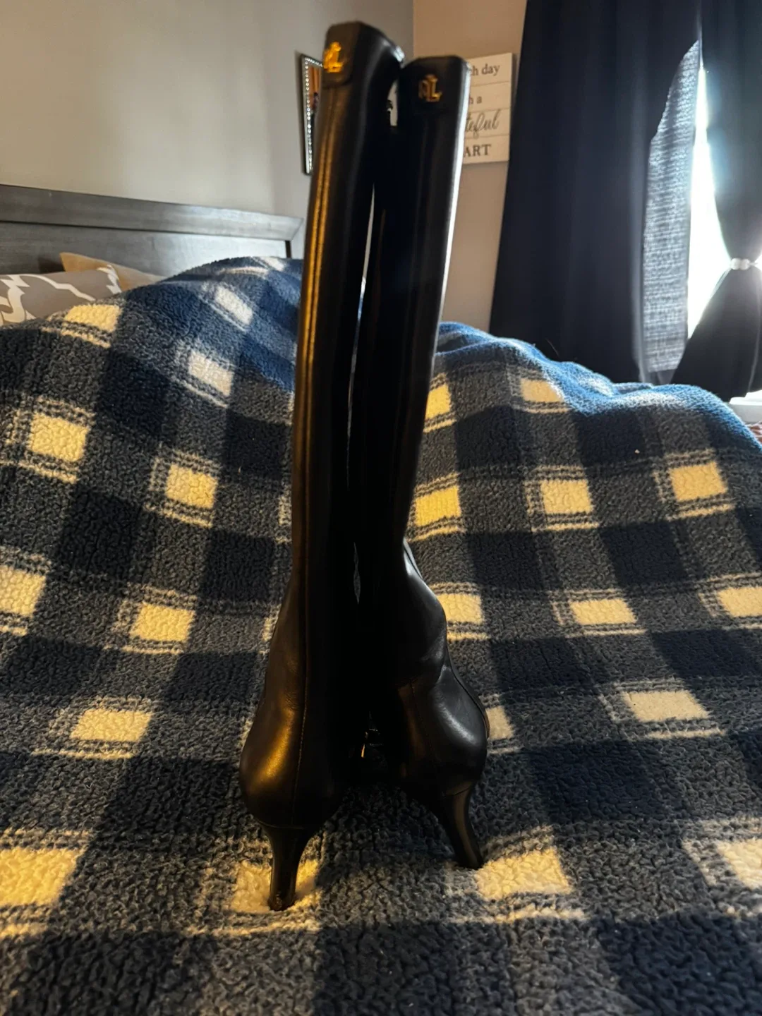 Ralph Lauren Black Leather Riding Boots image indicator(4)