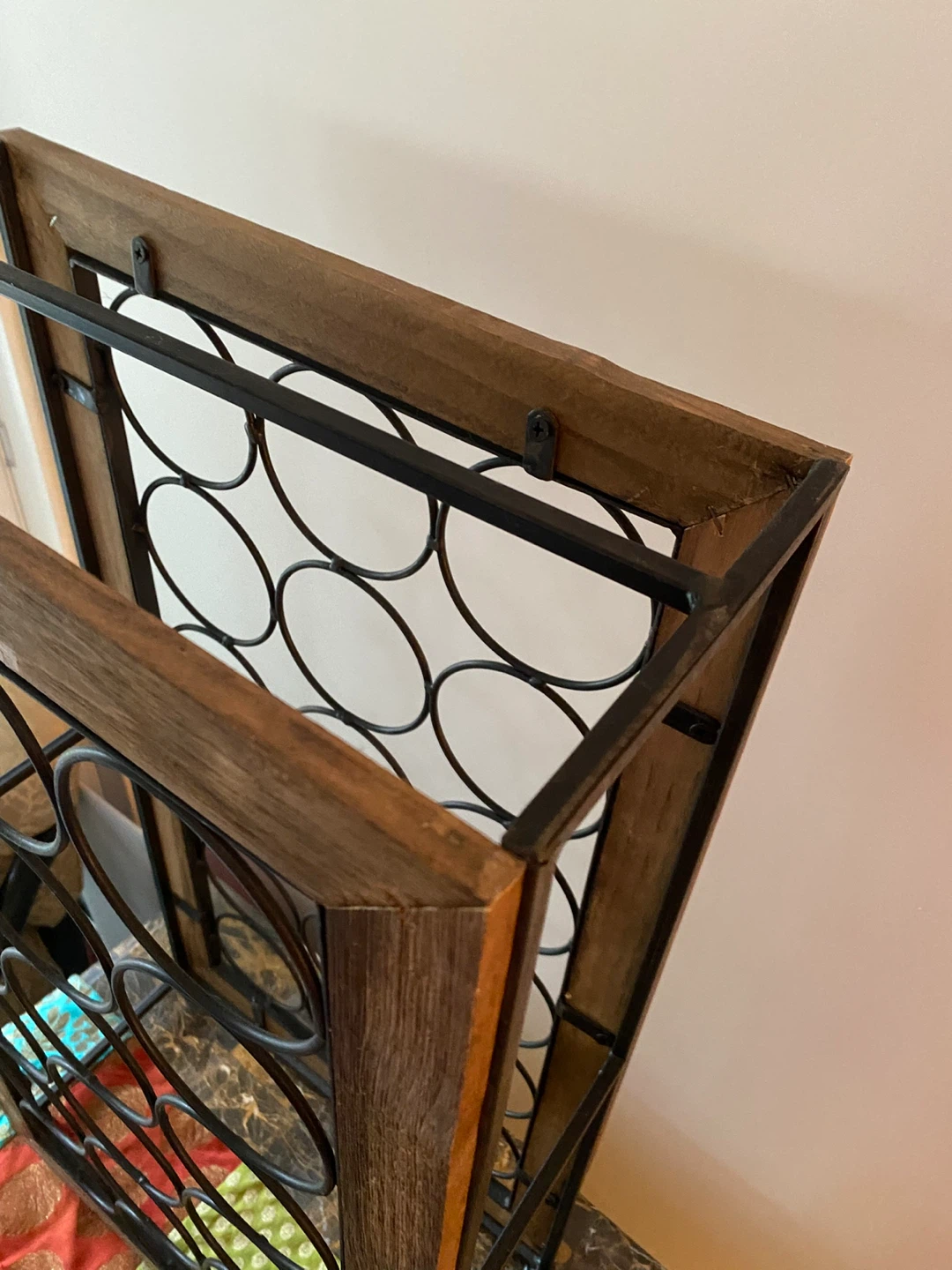 Thrift Pick -Farmhouse wood and iron wine rack - photo 2