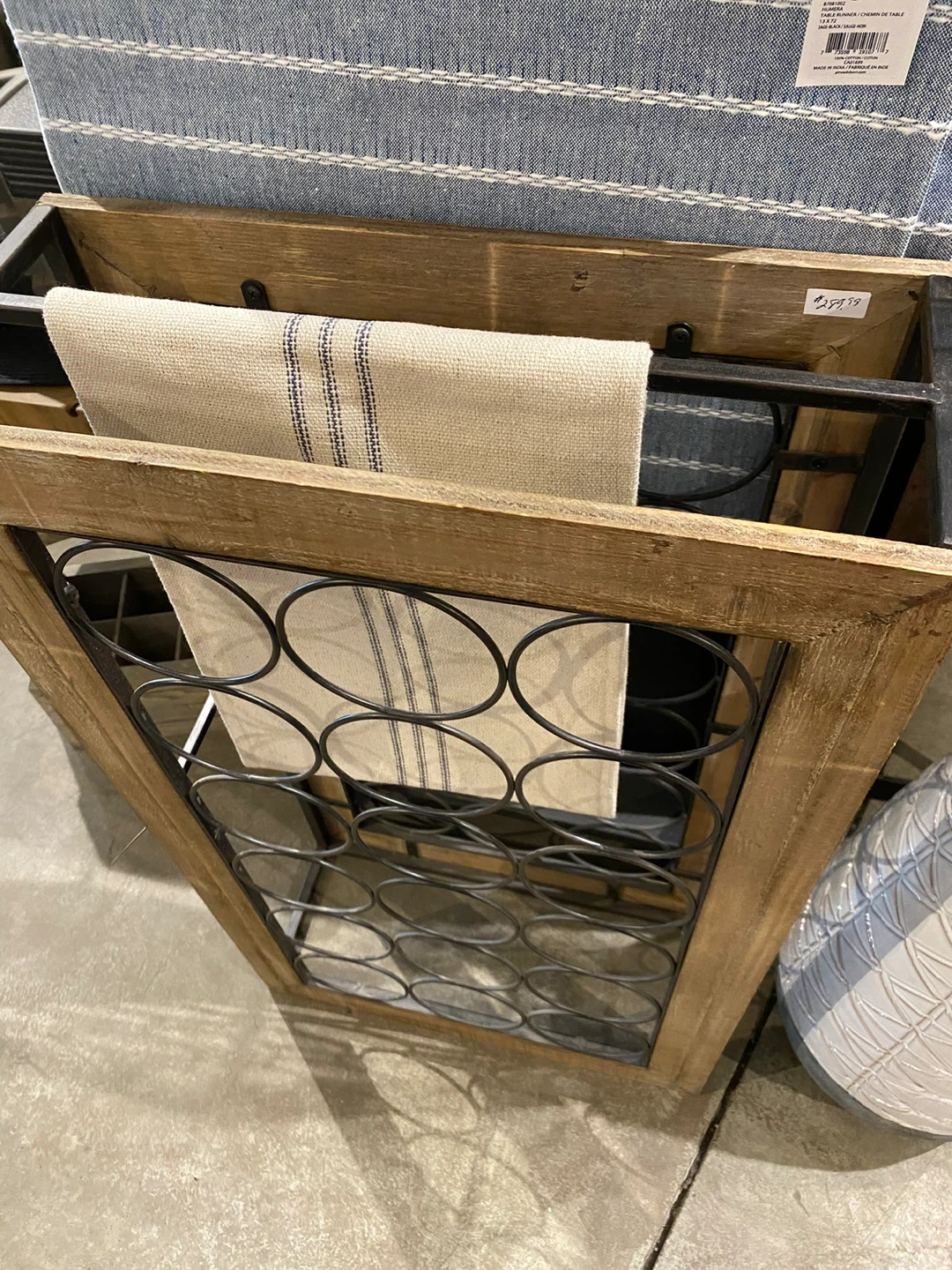 Thrift Pick -Farmhouse wood and iron wine rack - photo 4