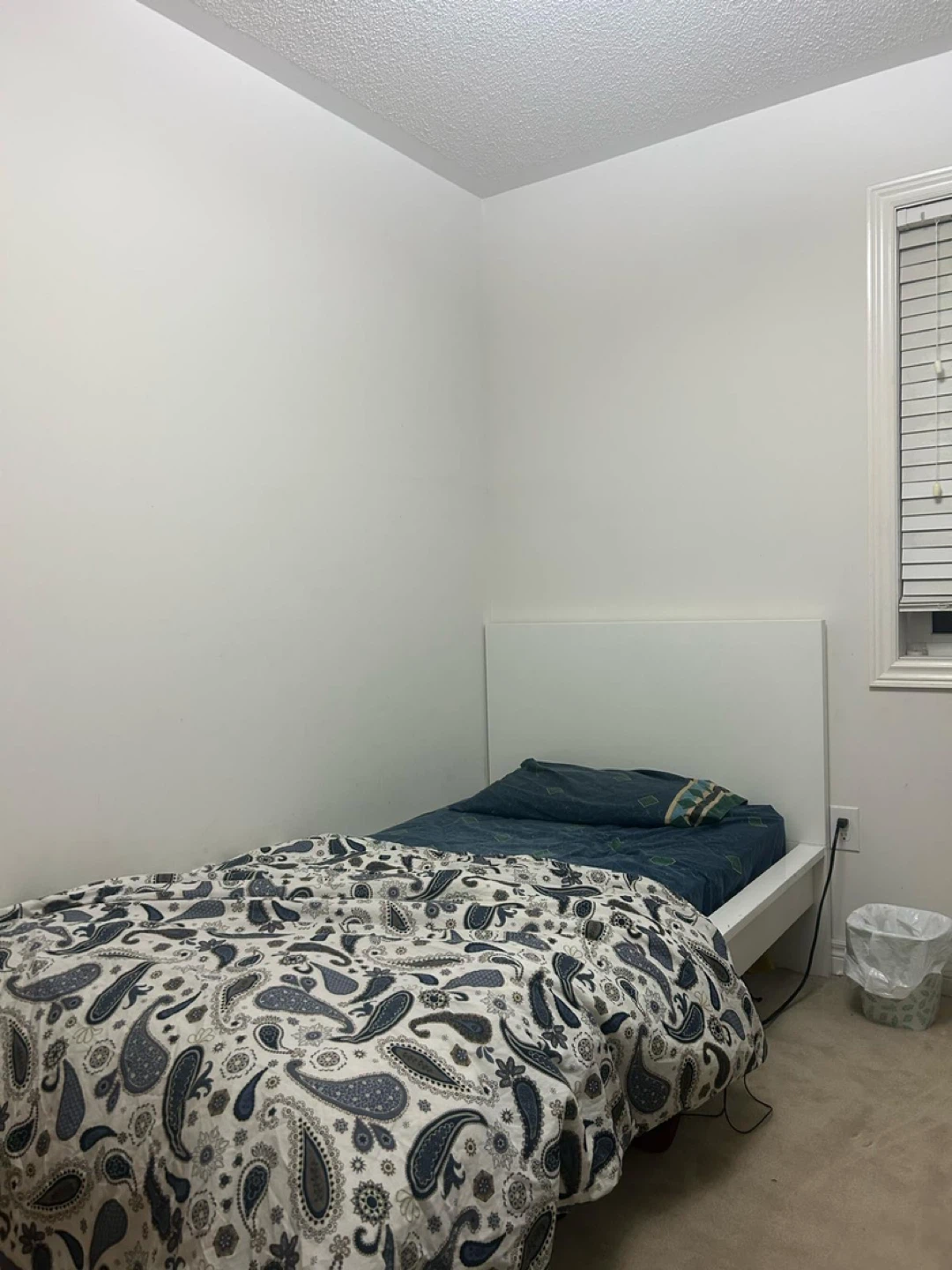 White Bed frame with mattress