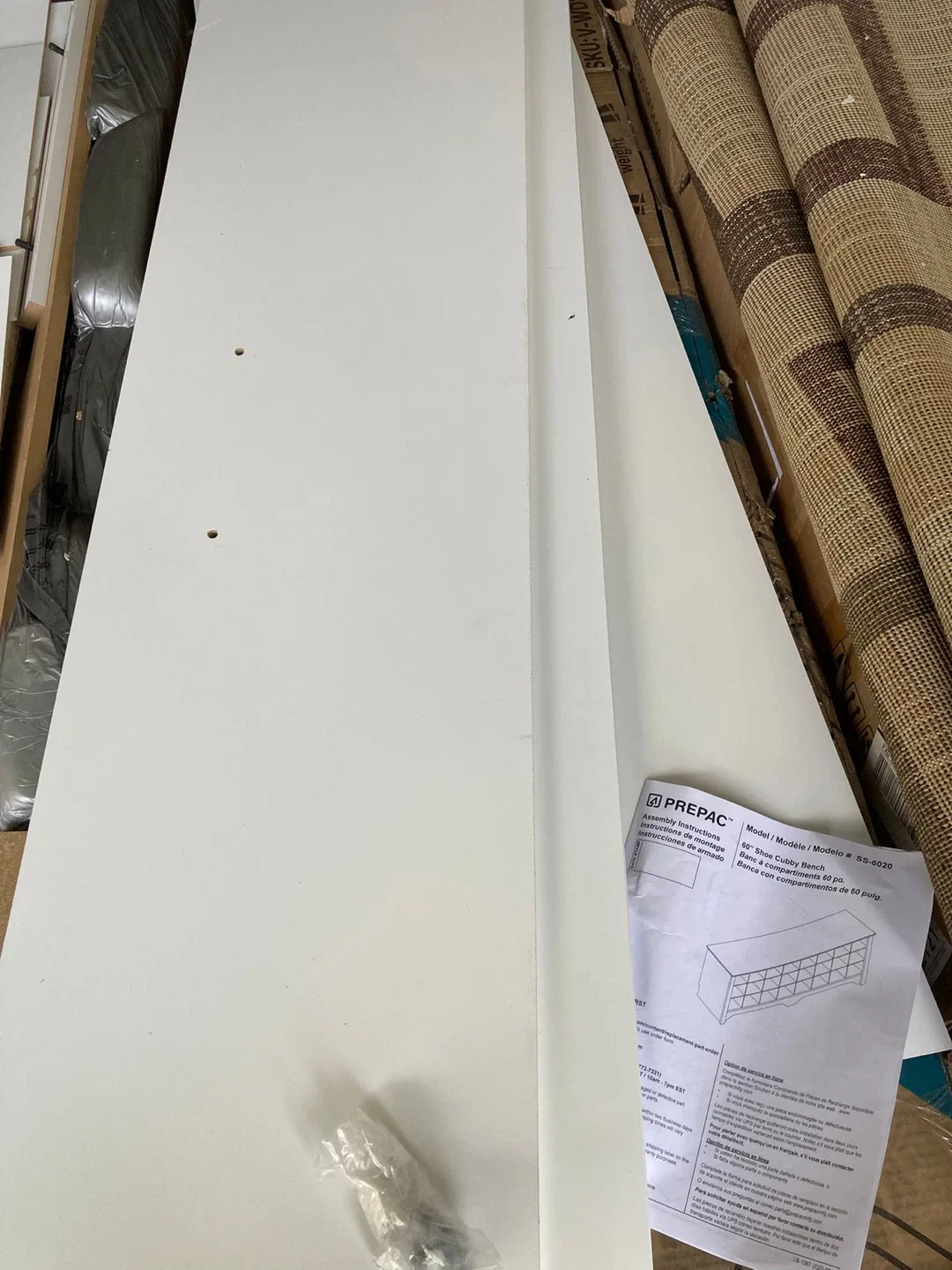 Prepac White Shoe Storage Cubby Bench image indicator(5)