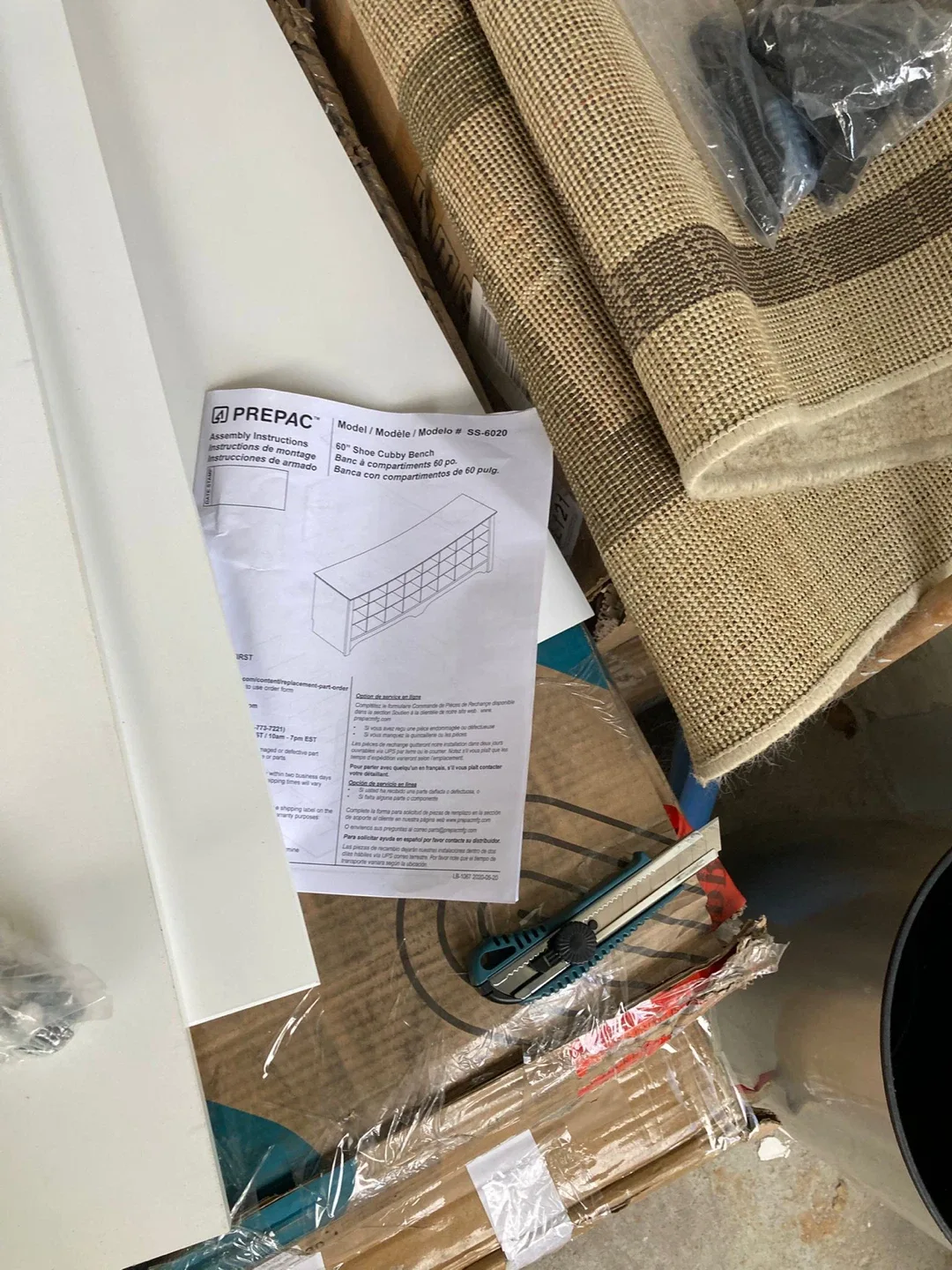 Prepac White Shoe Storage Cubby Bench image indicator(6)