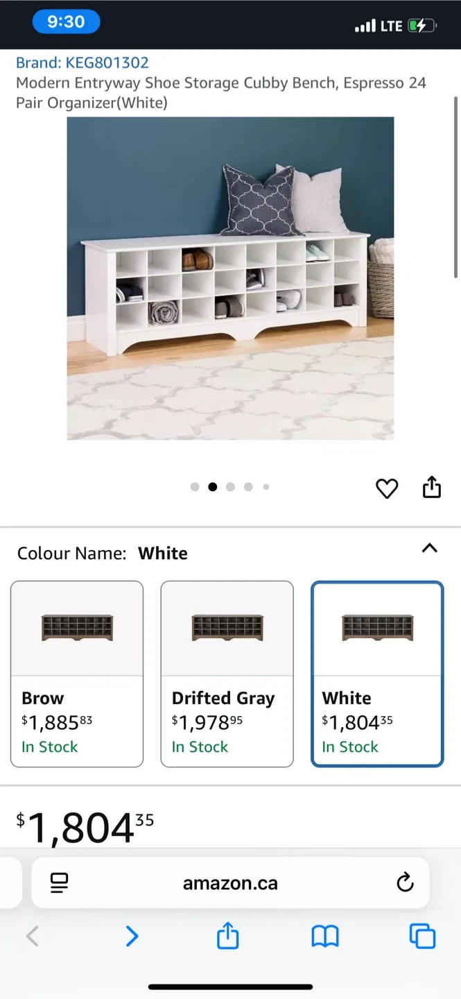 Prepac White Shoe Storage Cubby Bench image indicator(3)