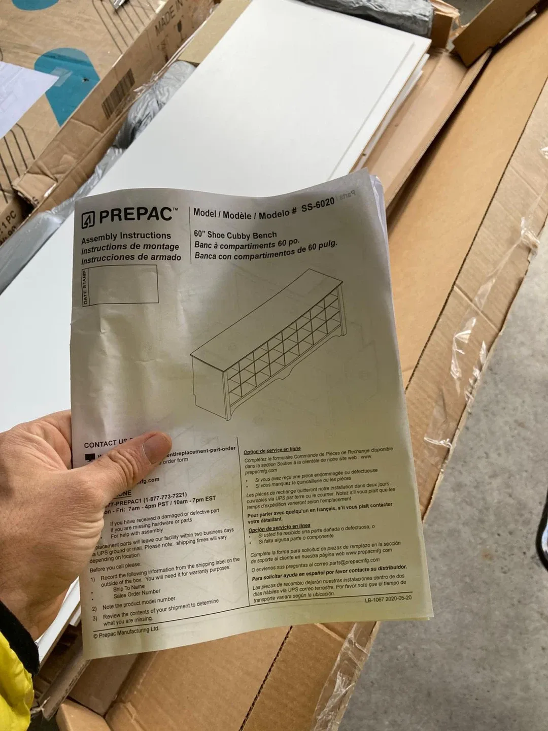 Prepac White Shoe Storage Cubby Bench image indicator(7)