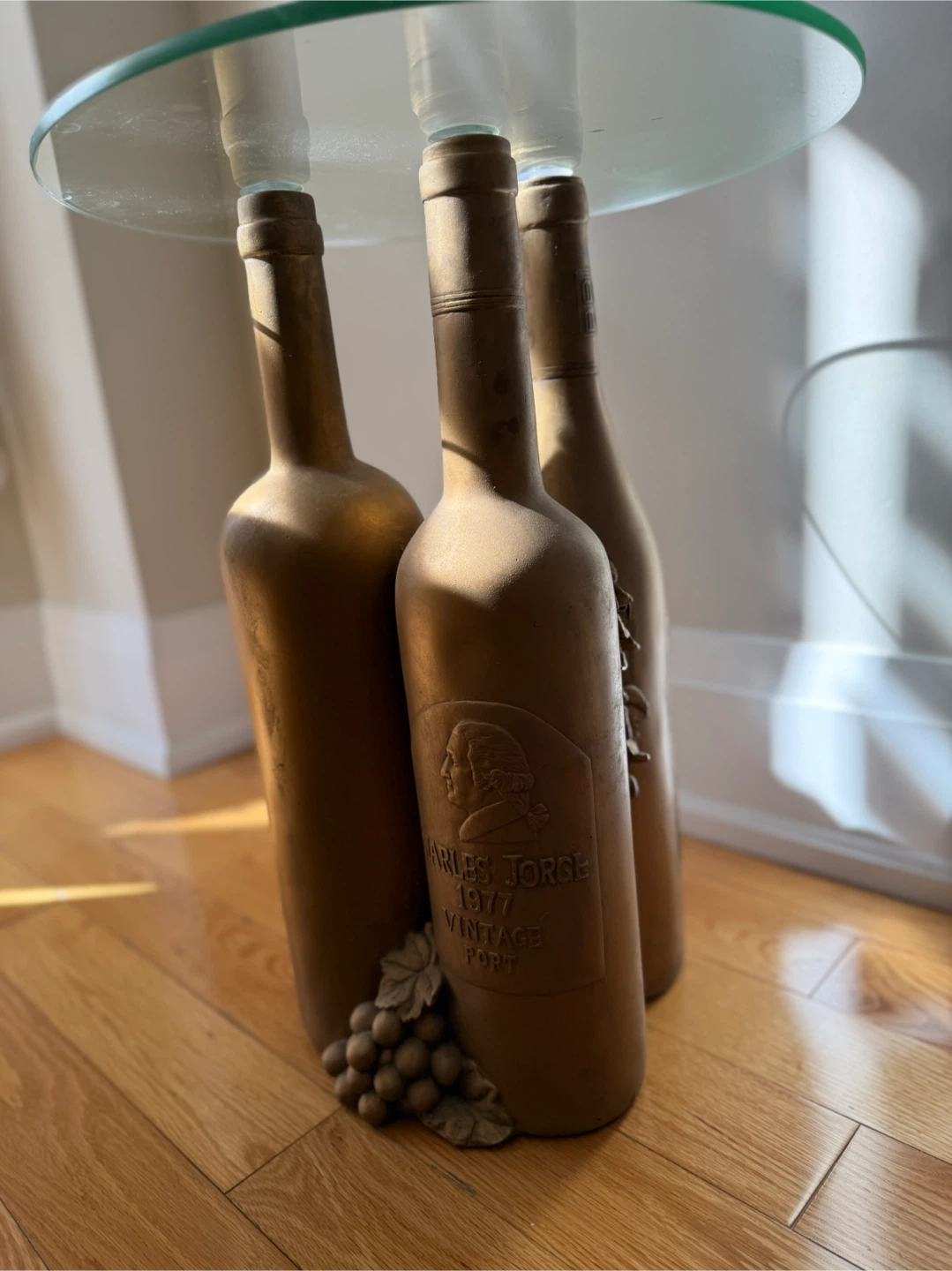 Wine Bottle Accent Table