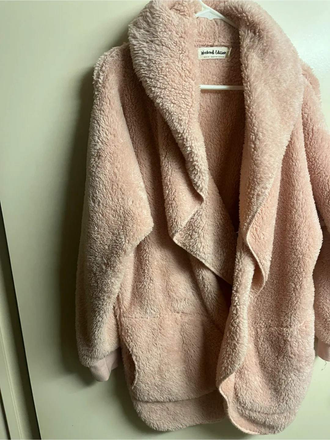 Weekend Edition Fuzzy Pink Cardigan - Size S thumbnail