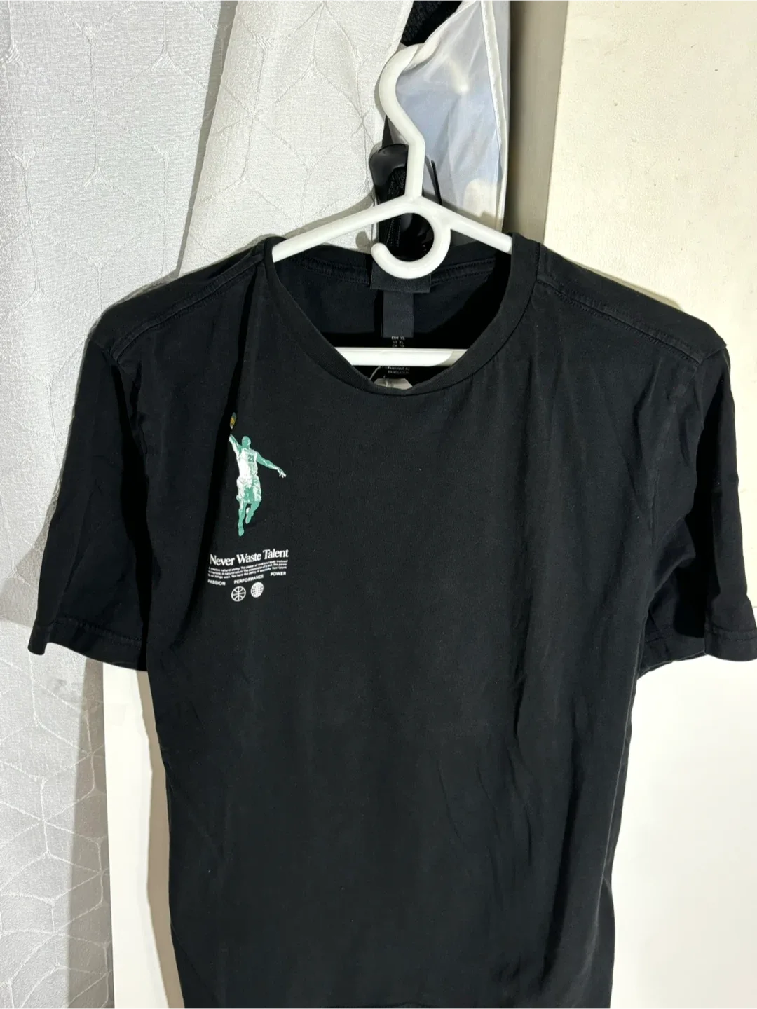 Never Waste Talent Basketball H&M Black T-Shirt image indicator(2)
