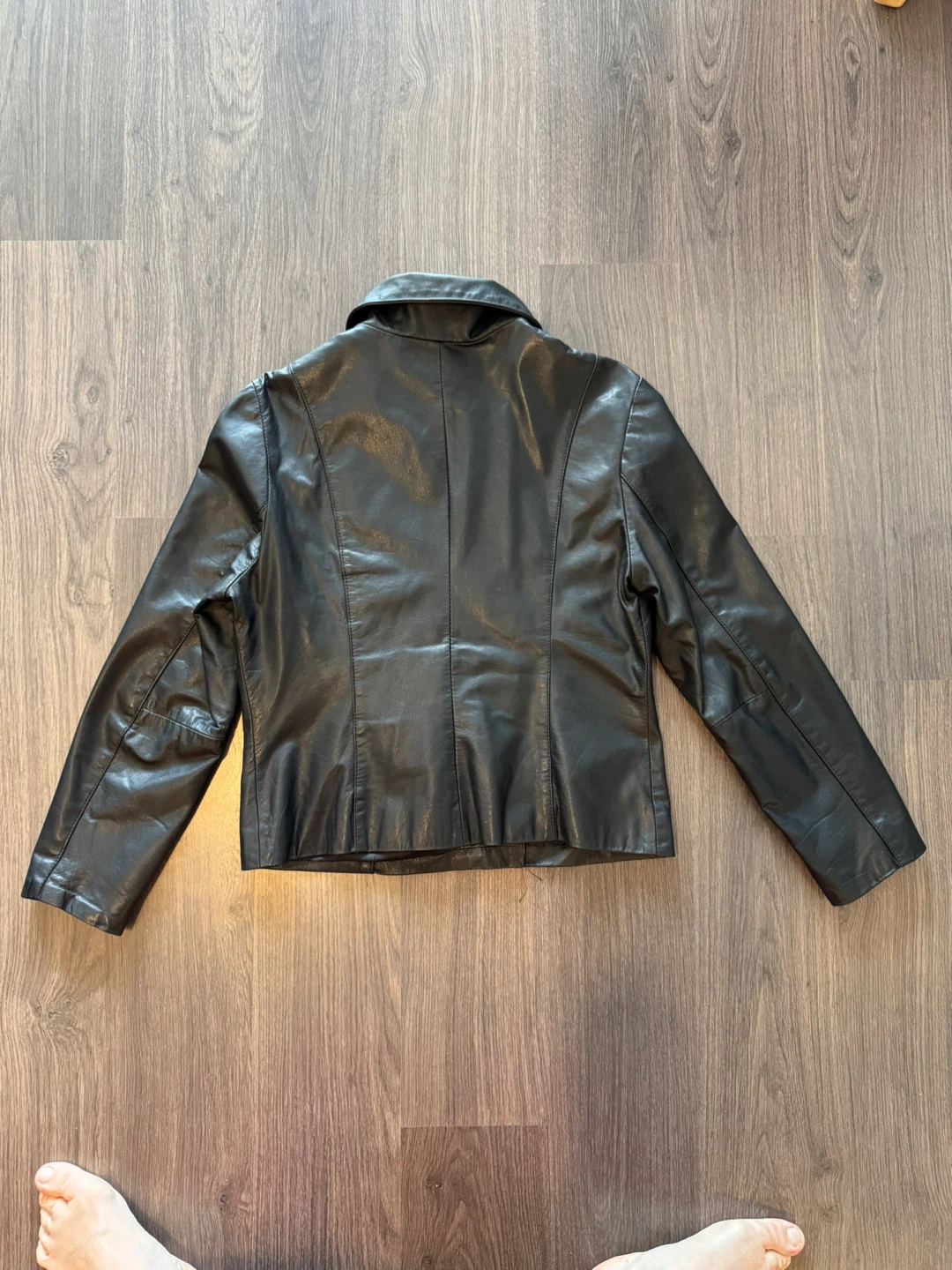 Black Genuine Leather Jacket - L - photo 3