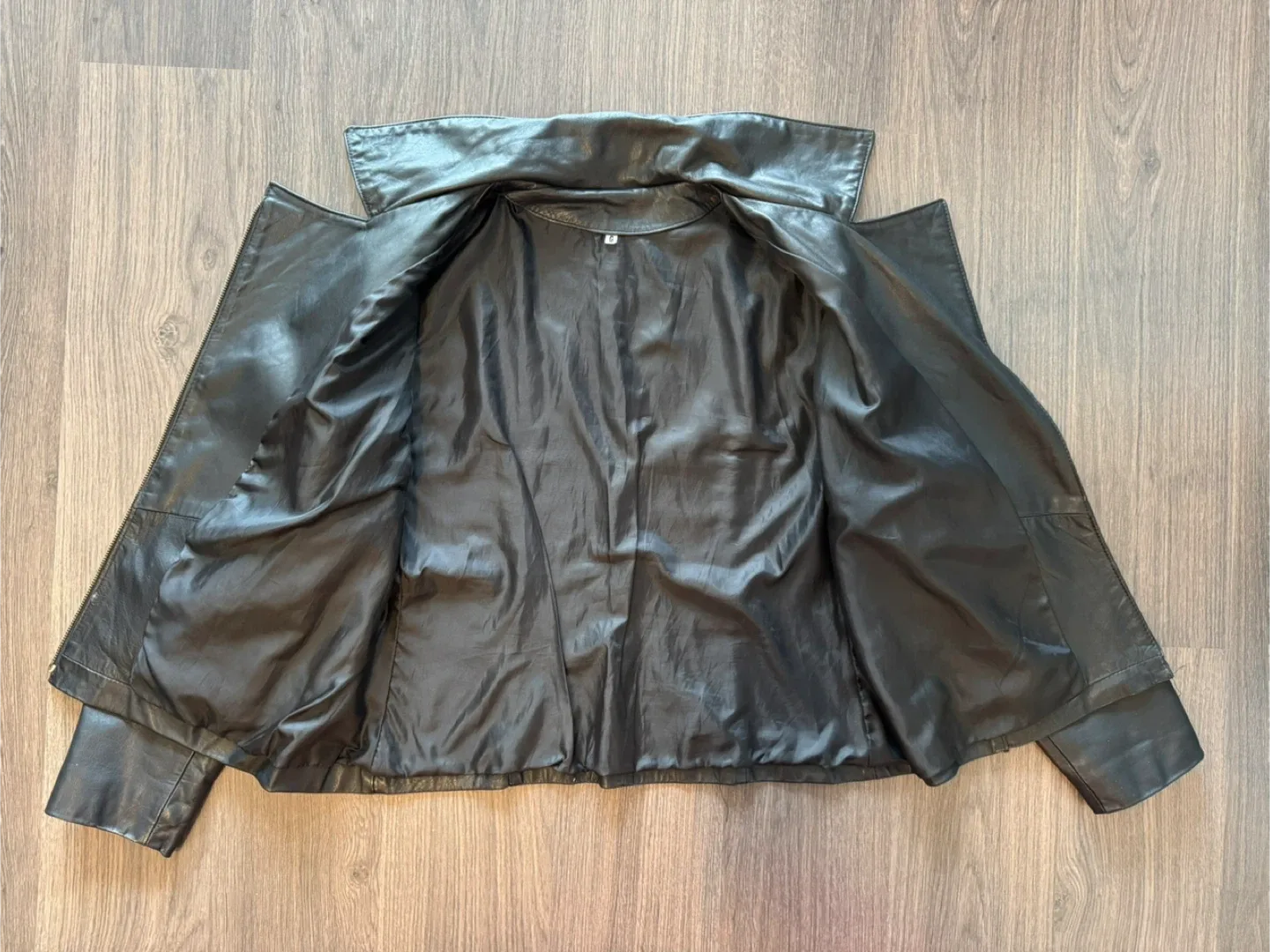 Black Genuine Leather Jacket - L image indicator(4)