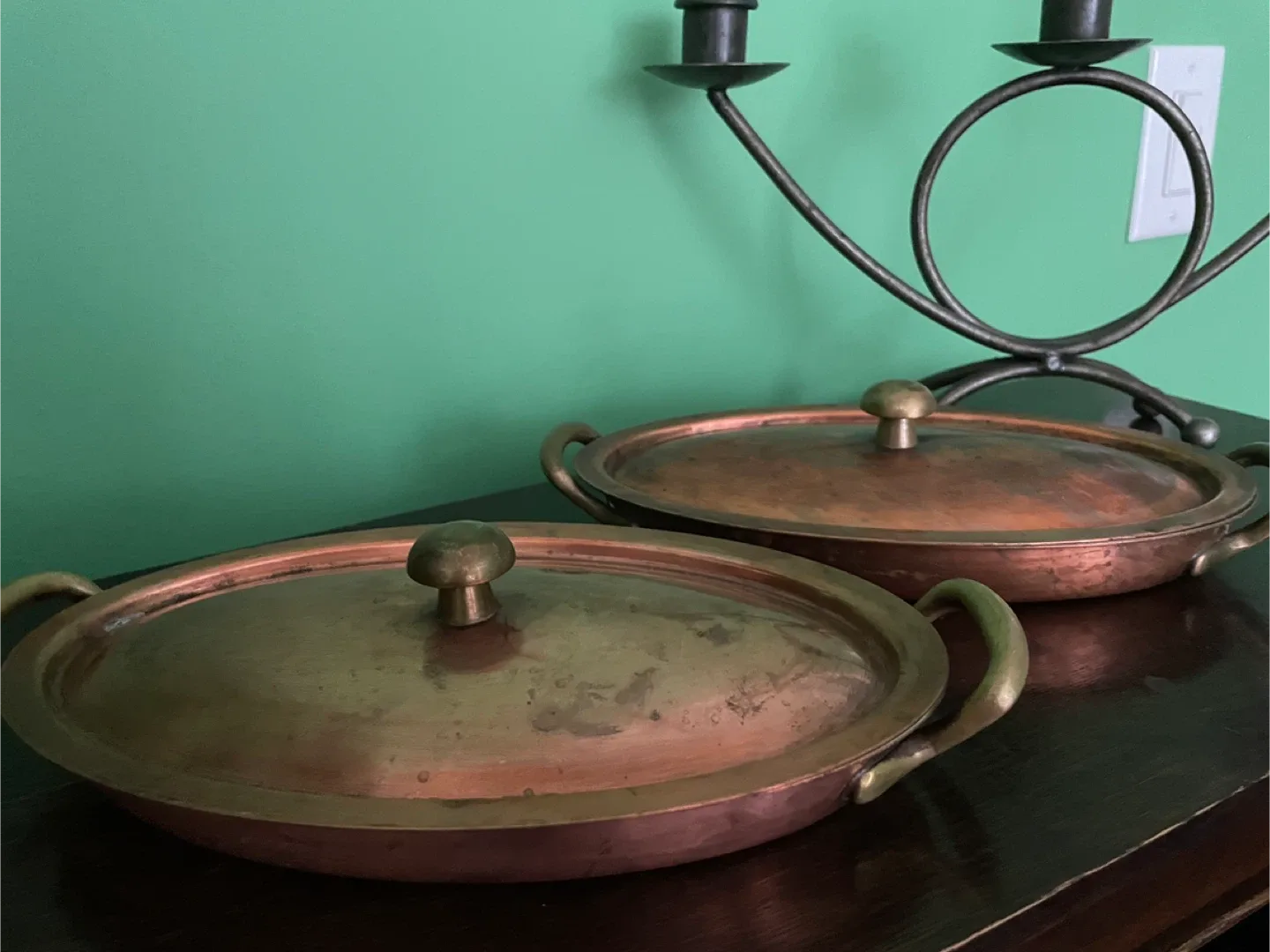 Copper Gratin pans with lids thumbnail