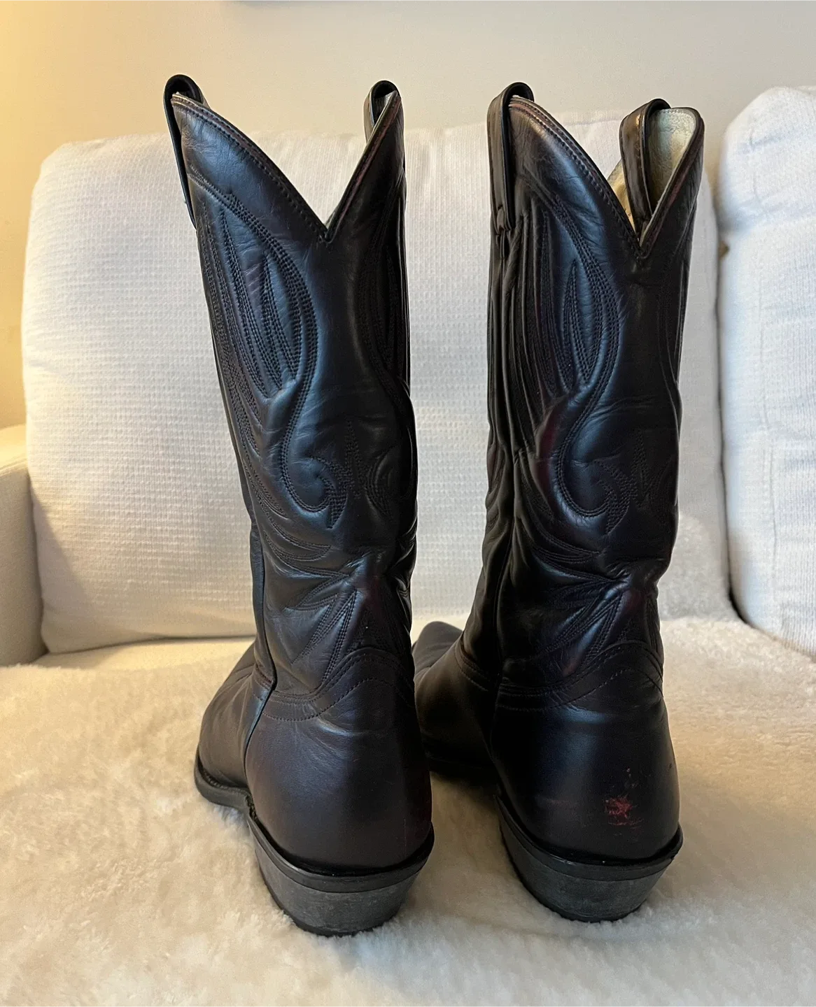 Bullrider Western Cowboy Leather Boots Size 8 1/2 2E image indicator(6)