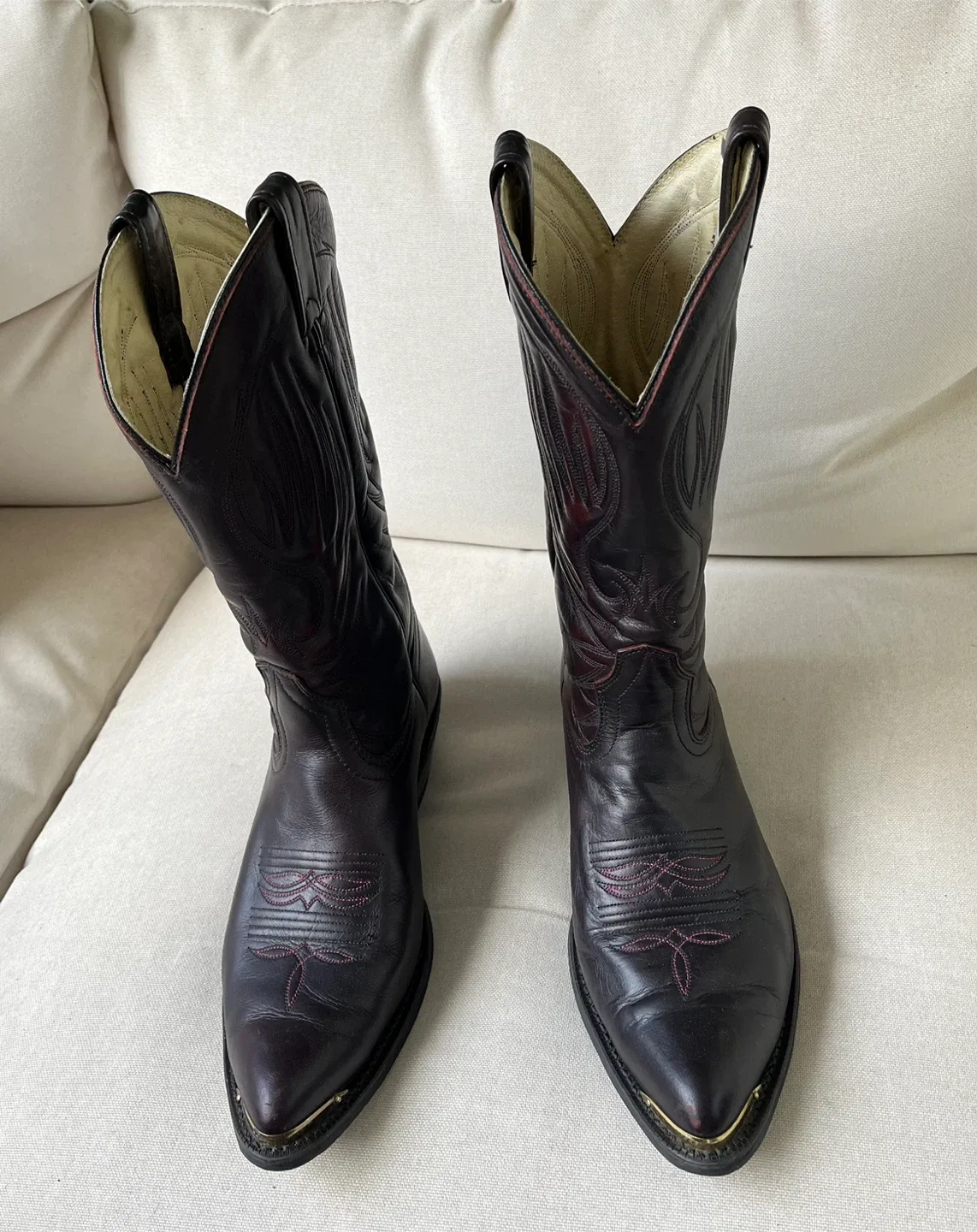 Bullrider Western Cowboy Leather Boots Size 8 1/2 2E image indicator(4)