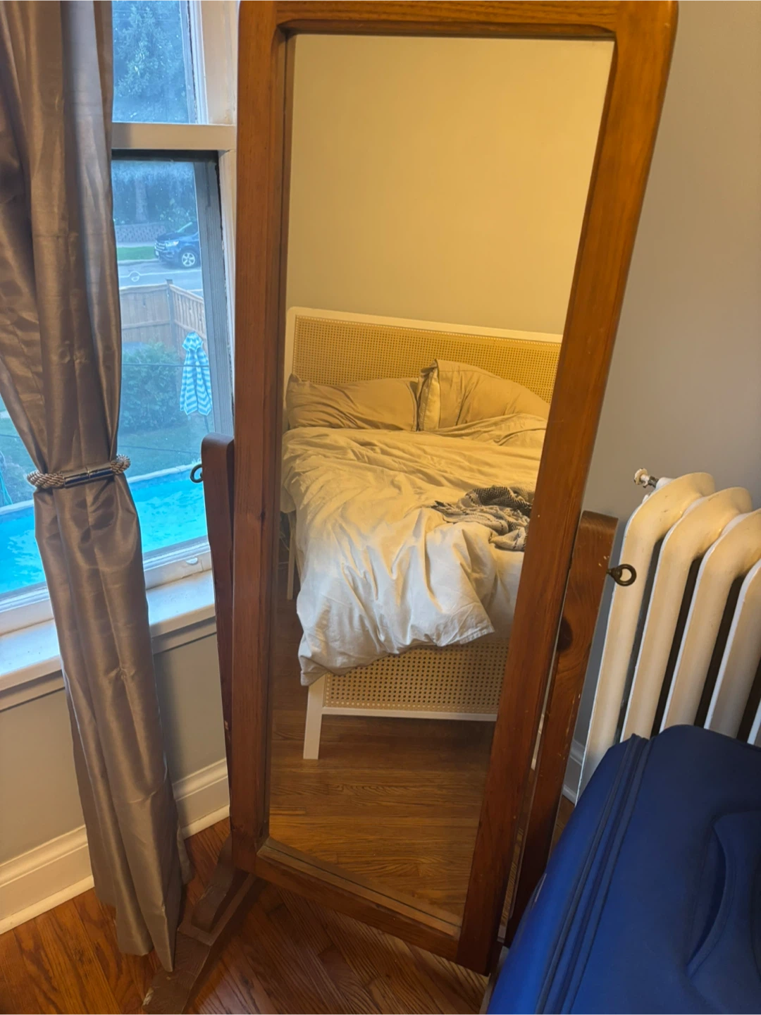 Wooden Framed Cheval Mirror