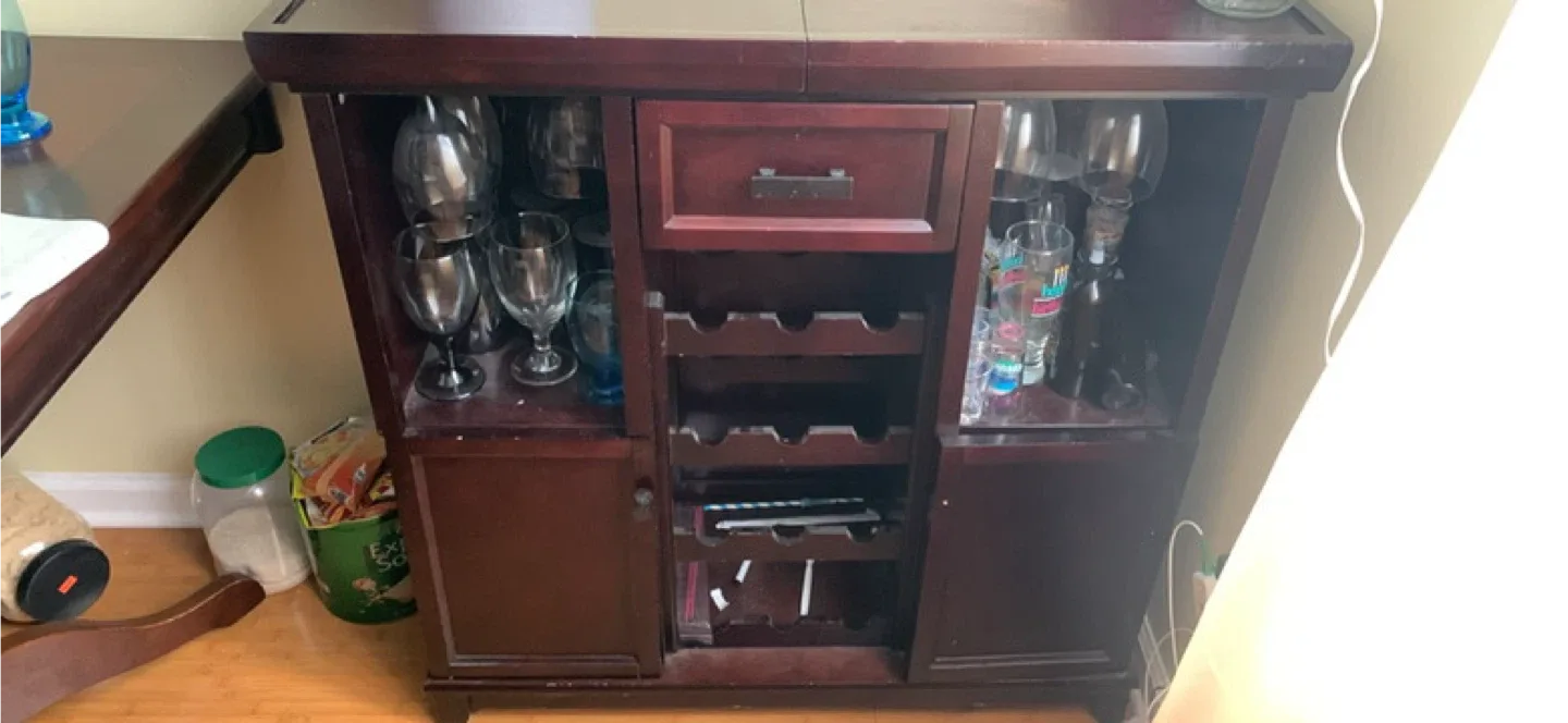 Wine Rack/Bar Cabinet - Dark Wood
