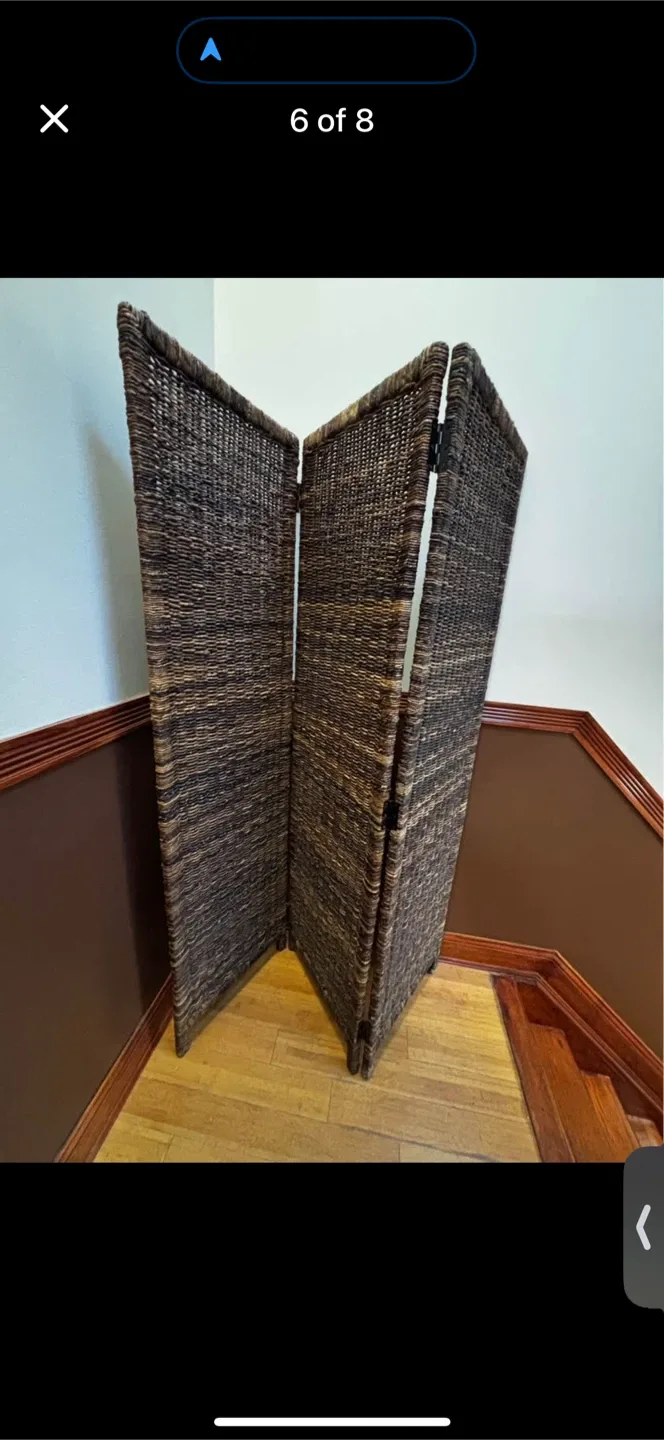 BIRDROCK HOME 3 Panel Seagrass Room Divider image indicator(4)