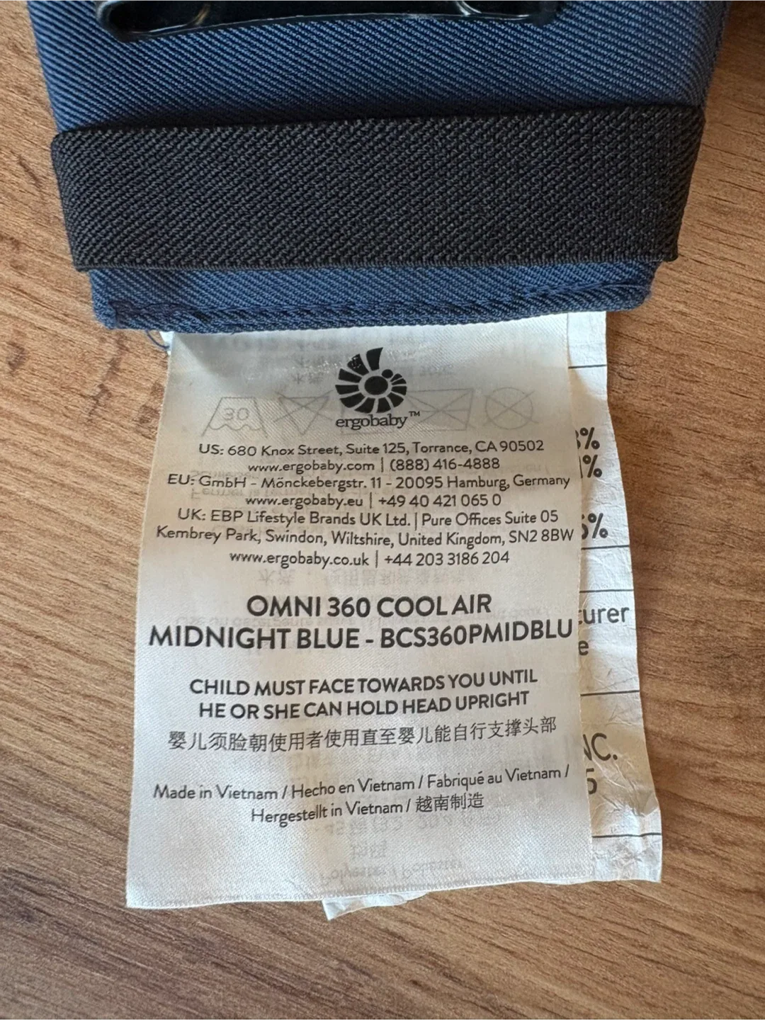 Ergobaby Omni 360 Cool Air Midnight Blue Carrier image indicator(2)