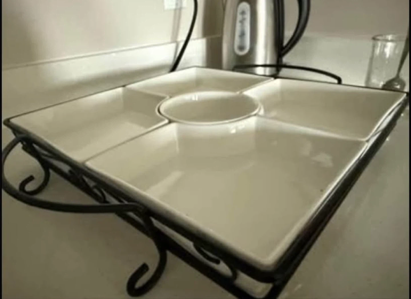 White Serving Platter with 5 Sections