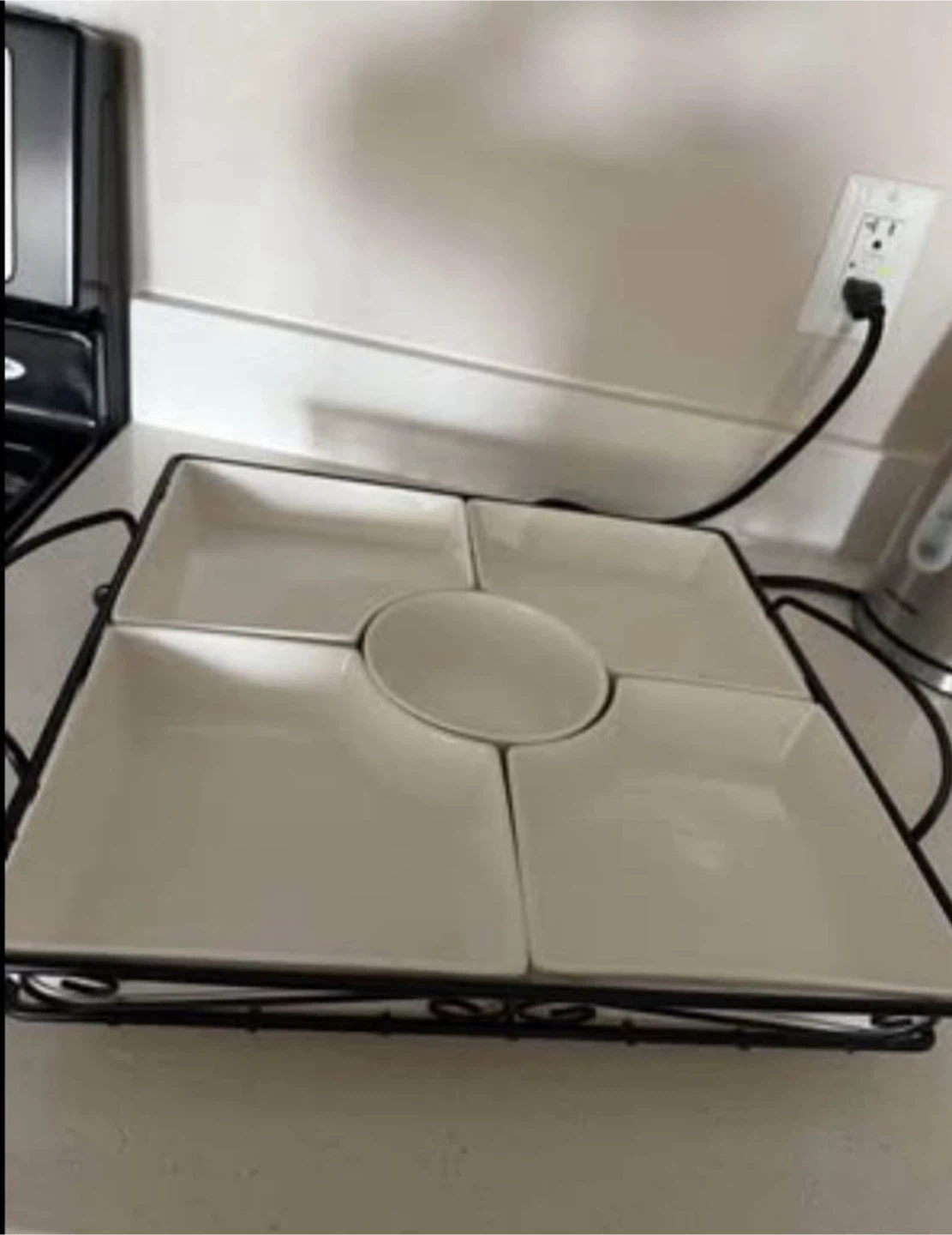 White Serving Platter with 5 Sections - photo 2