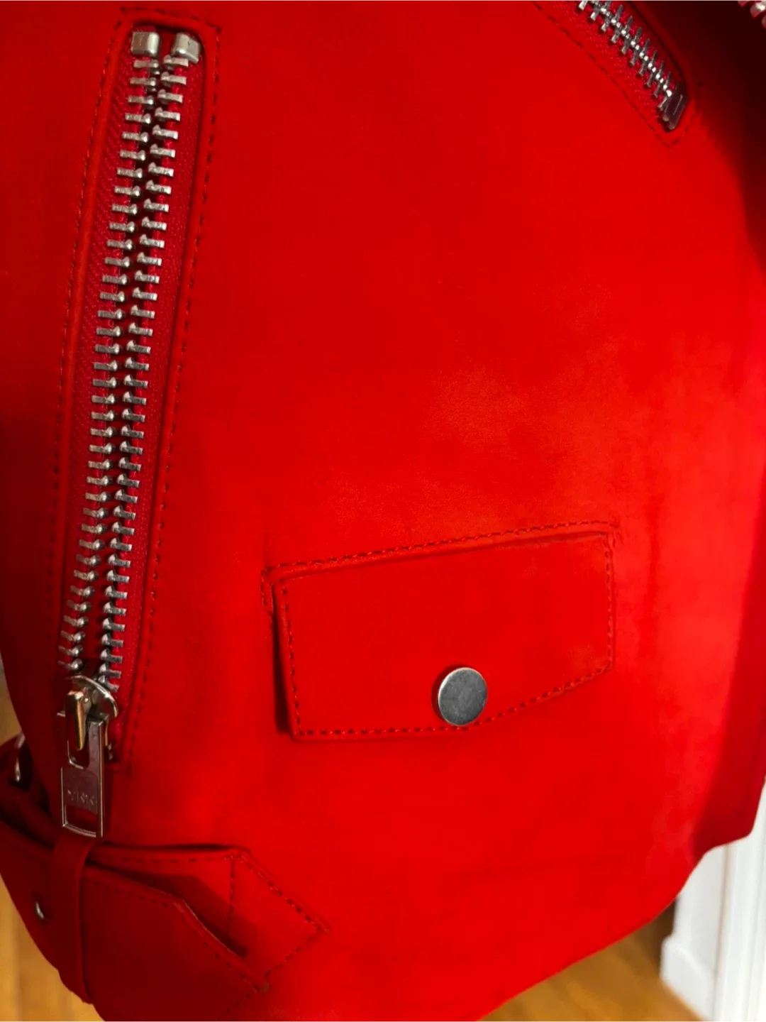 Weekday Red Biker Jacket - Size 38 image indicator(2)