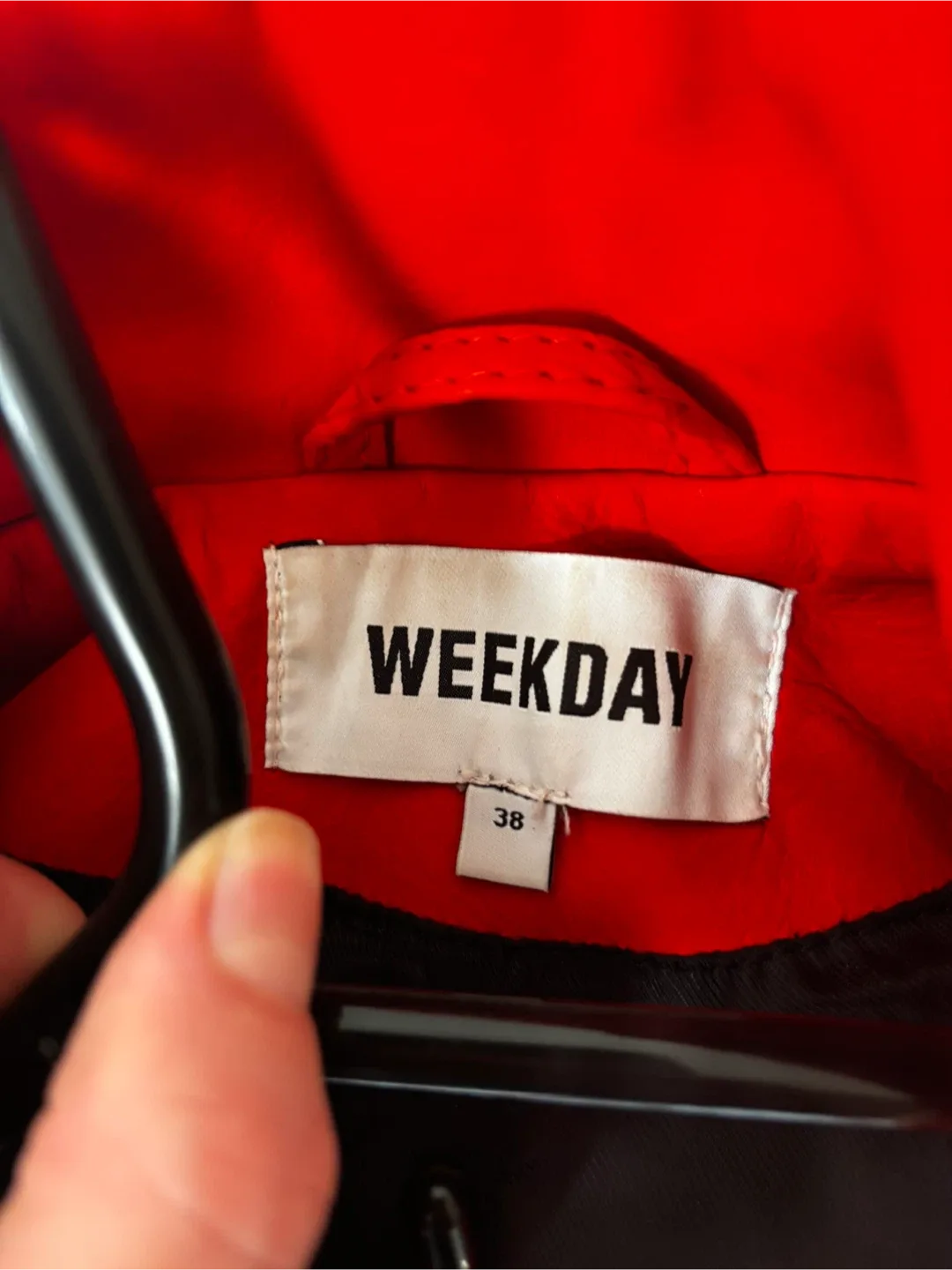 Weekday Red Biker Jacket - Size 38 image indicator(5)