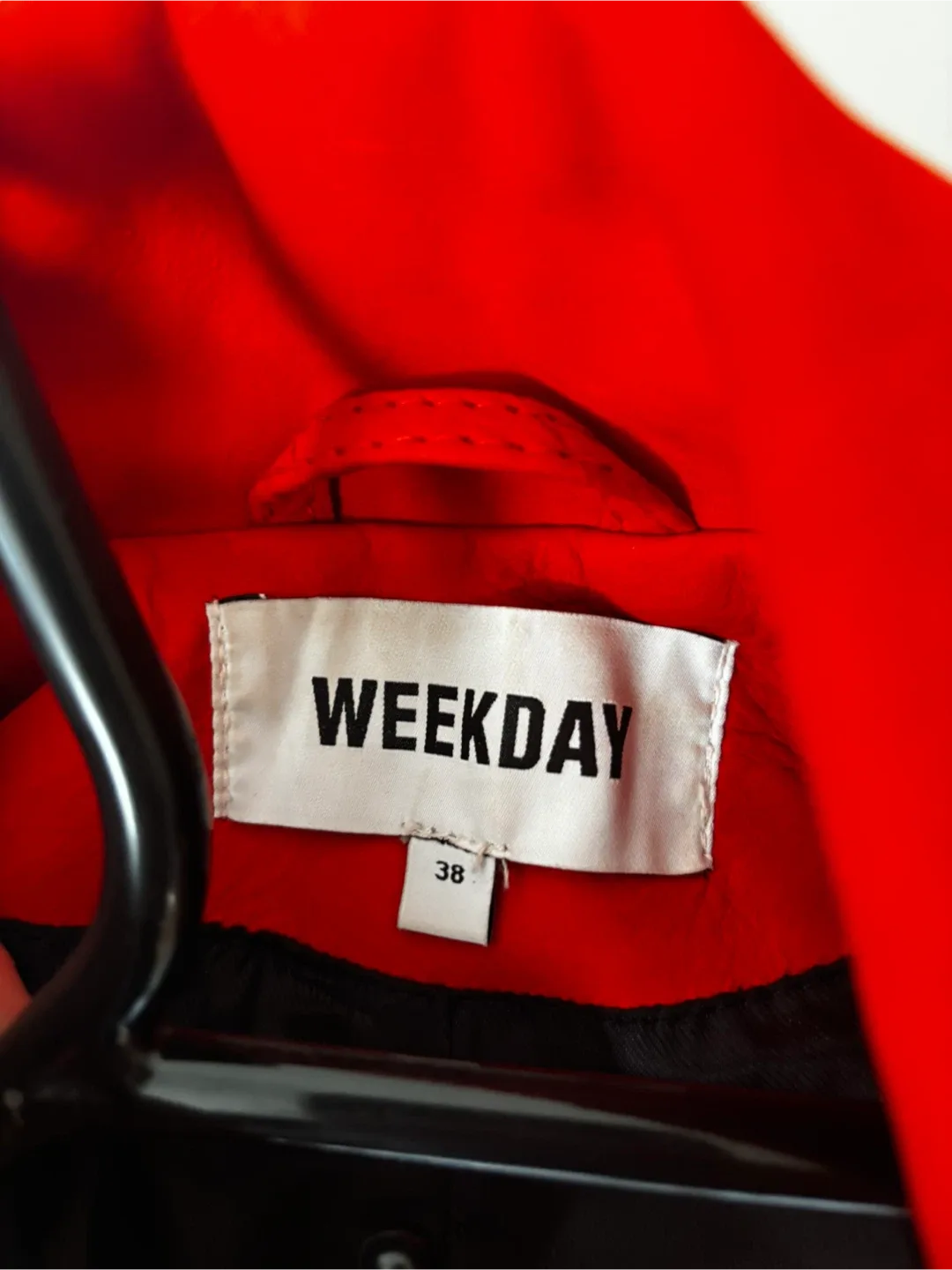 Weekday Red Biker Jacket - Size 38 image indicator(4)