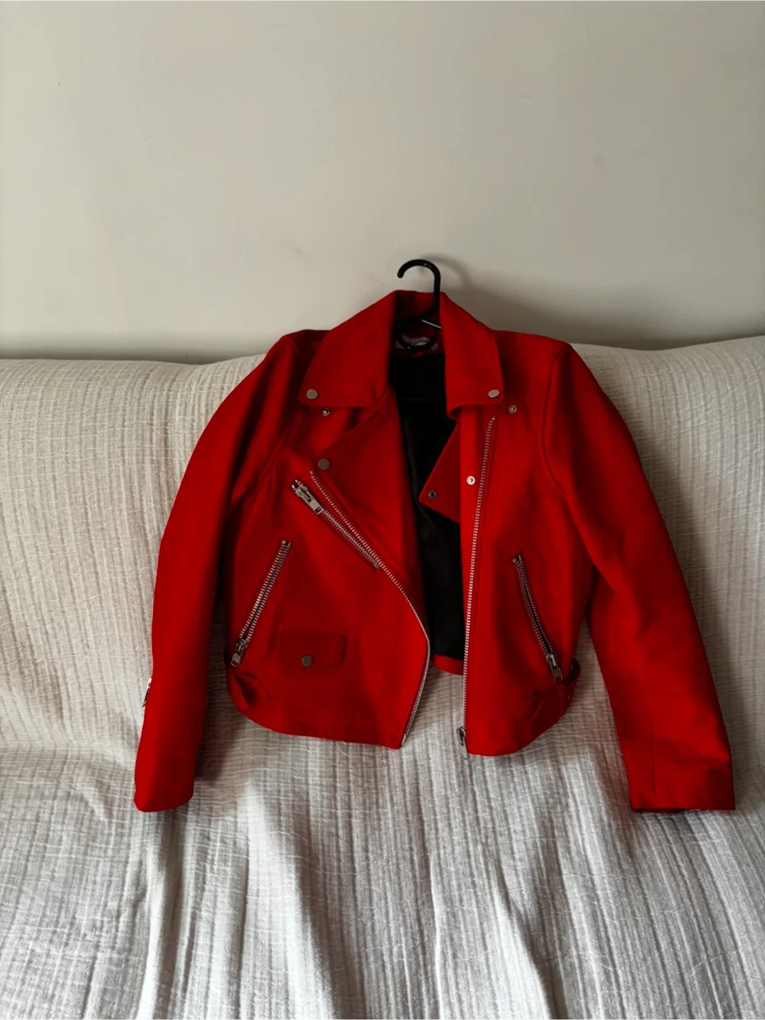 Weekday Red Biker Jacket - Size 38 image indicator(7)