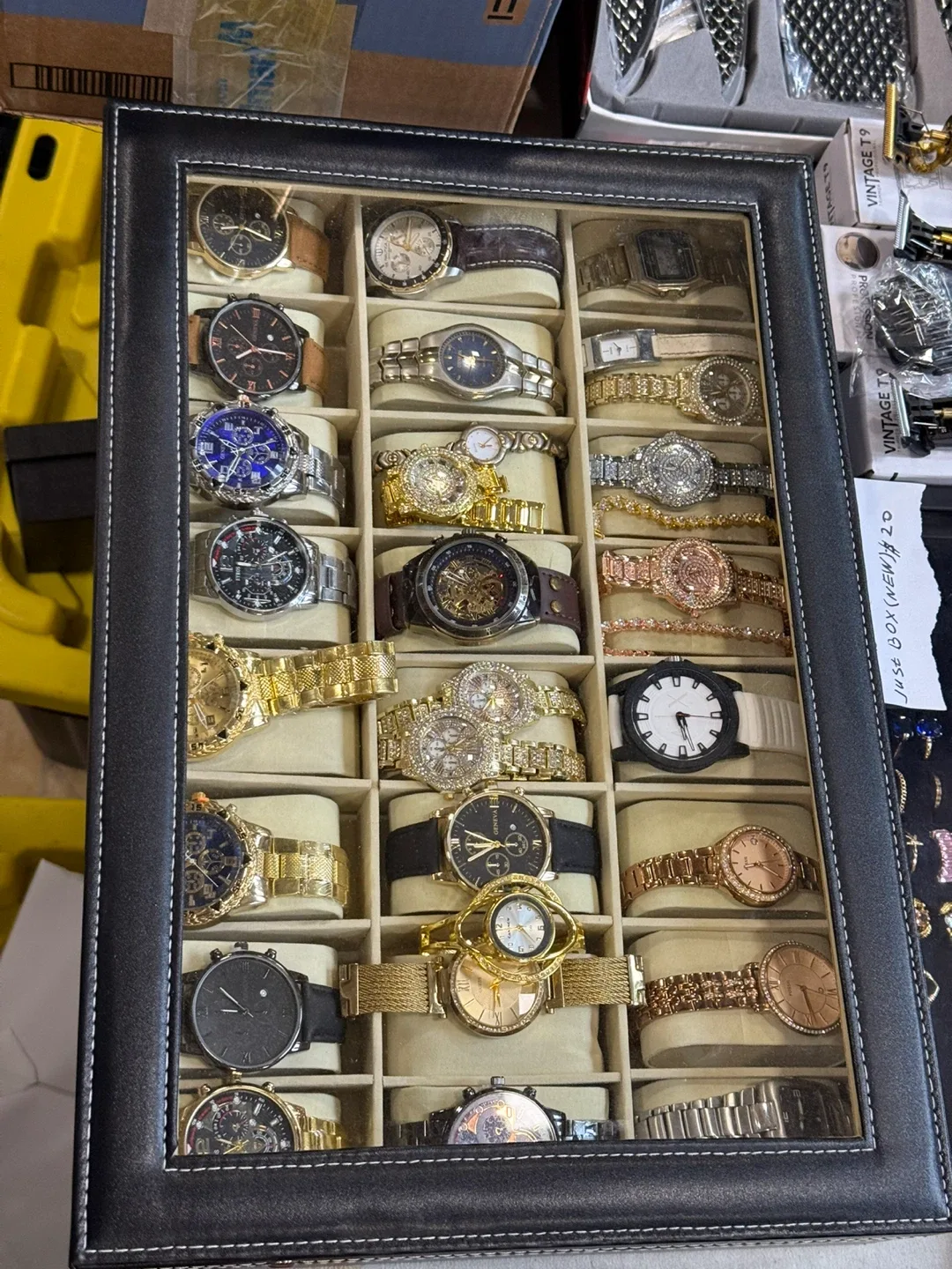 Full Watch Box With Watch. GENEVA,FOSSIL, ARMANY, BULOVA, GUESS image indicator(6)