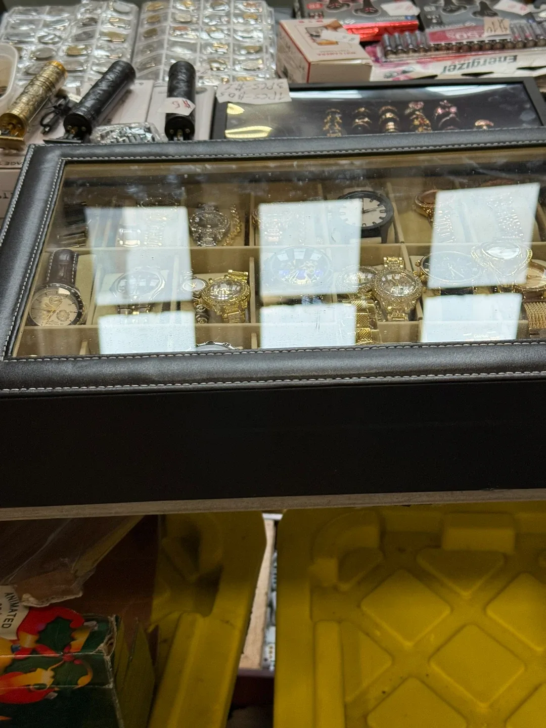 Full Watch Box With Watch. GENEVA,FOSSIL, ARMANY, BULOVA, GUESS image indicator(8)