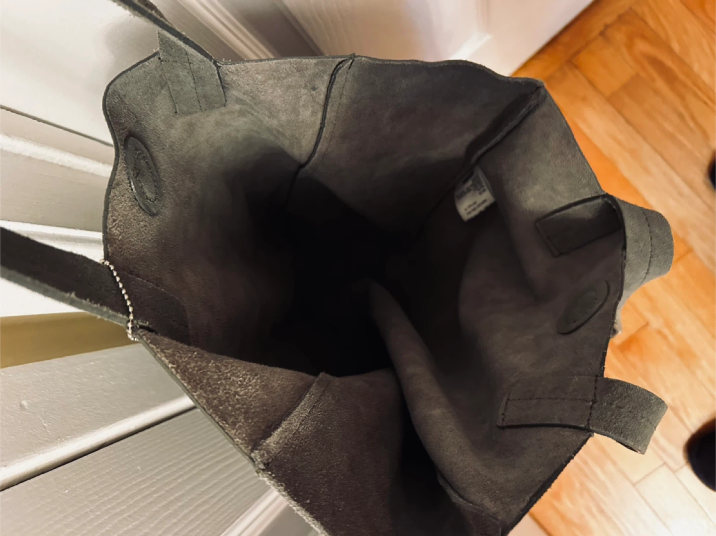 Fringe Tote Bag - Grey Suede - photo 3