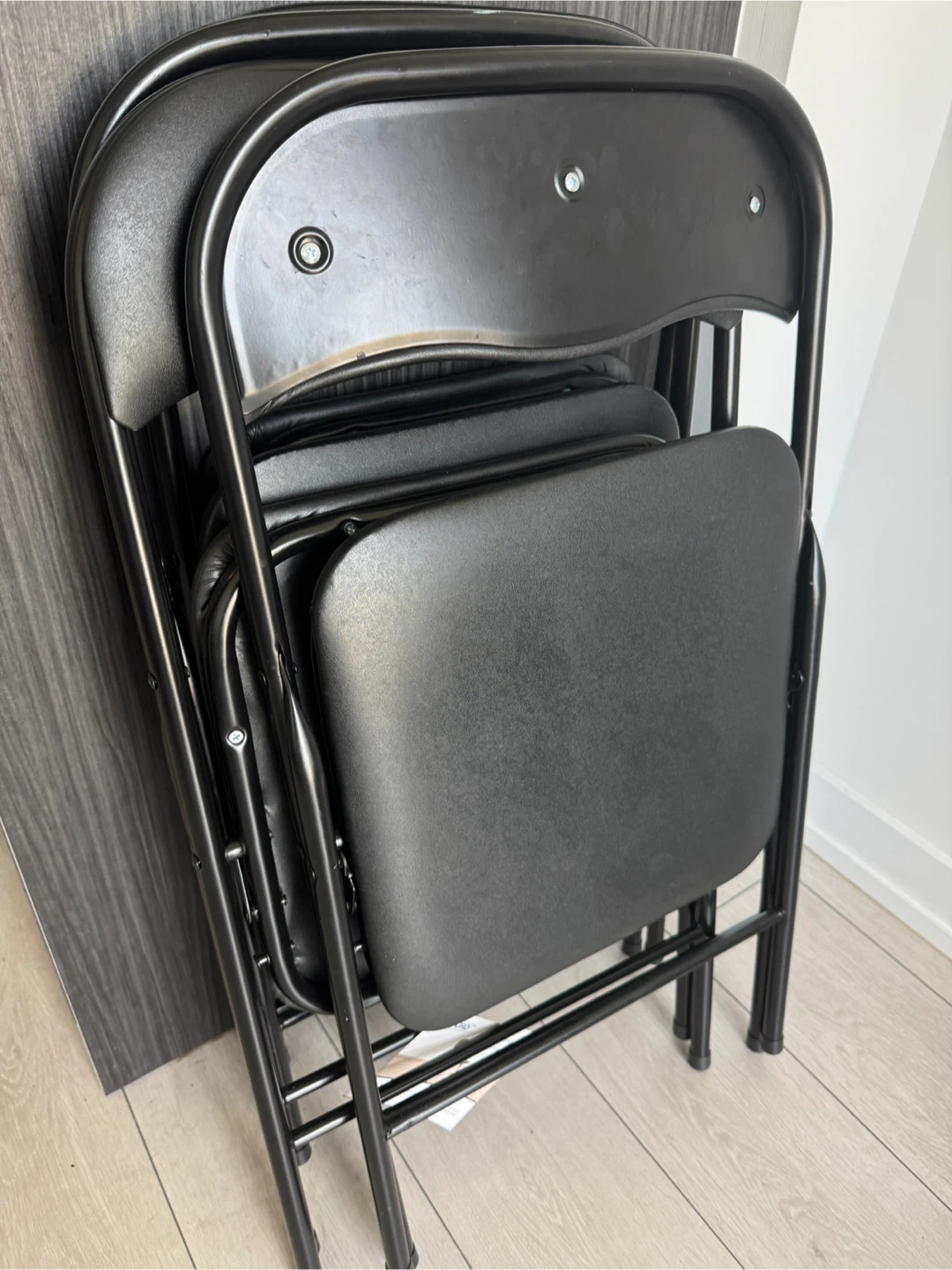 Black Folding Chairs - Set of 3