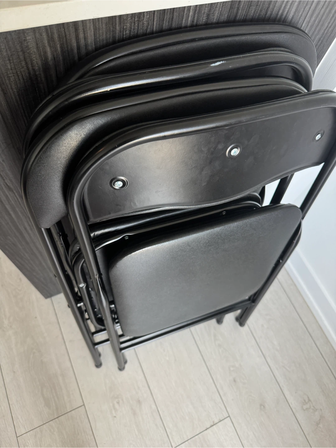 Black Folding Chairs - Set of 3 - photo 2