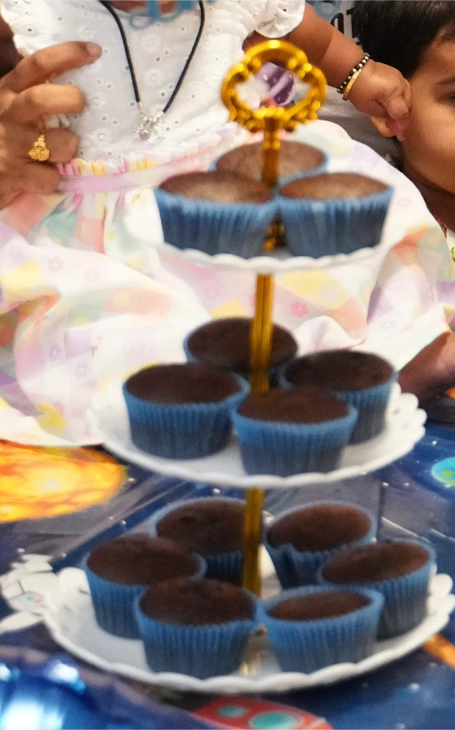 3-Tier Cupcake Stand - White & Gold