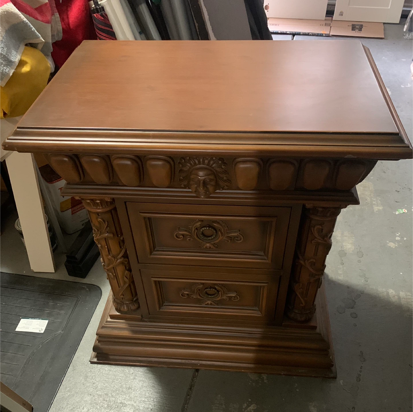 Wooden Nightstand with Drawers