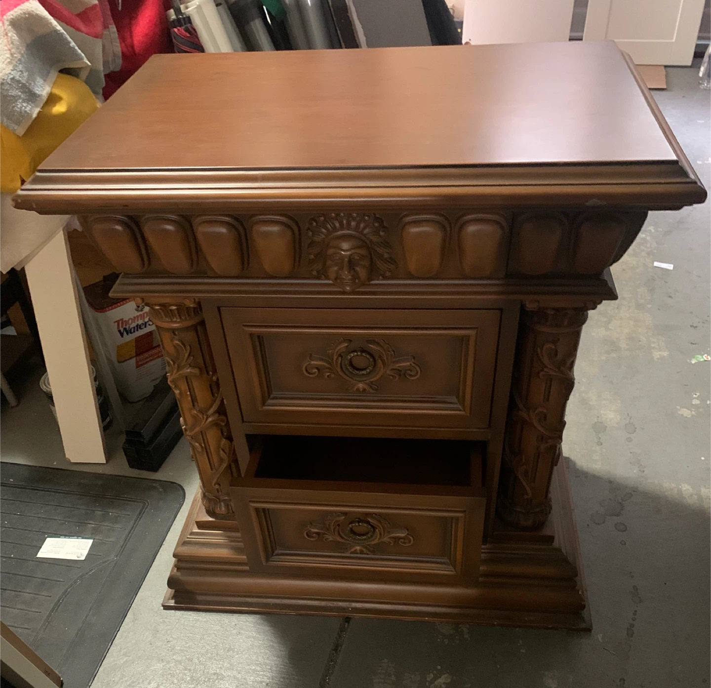 Wooden Nightstand with Drawers - photo 2