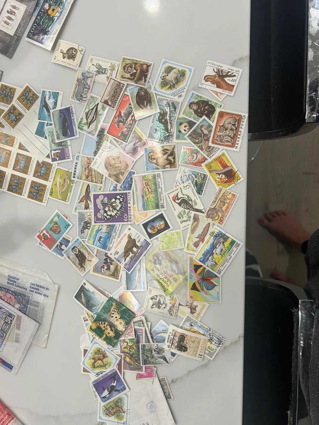 Vintage stamp collection from different years and countries image indicator(7)