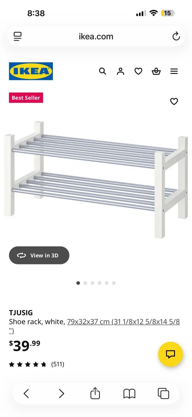 IKEA TJUSIG Shoe Rack - White thumbnail